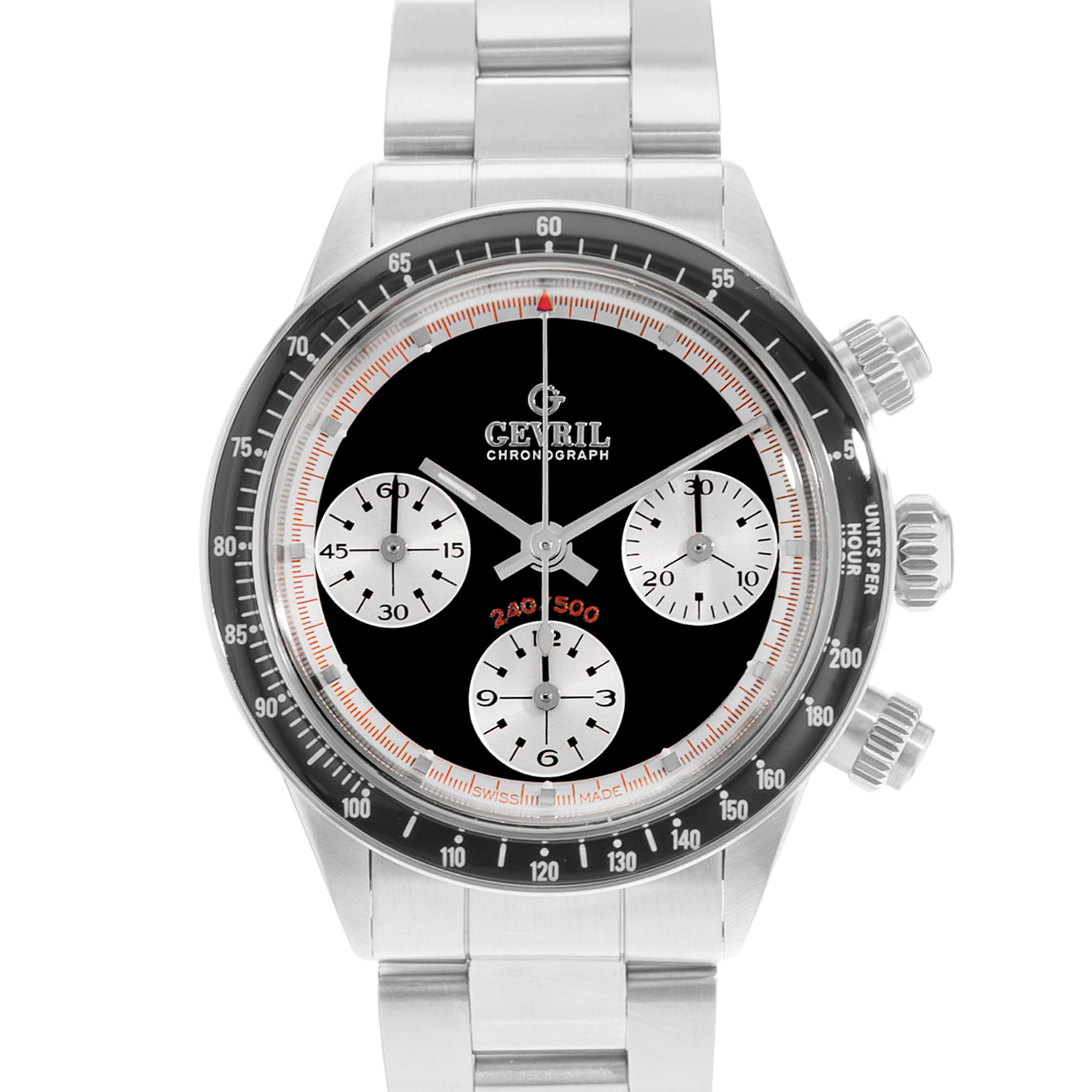 Gevril Tribeca A508ANAA-NA-BMA5 Black Steel Chronographs Mens Watch