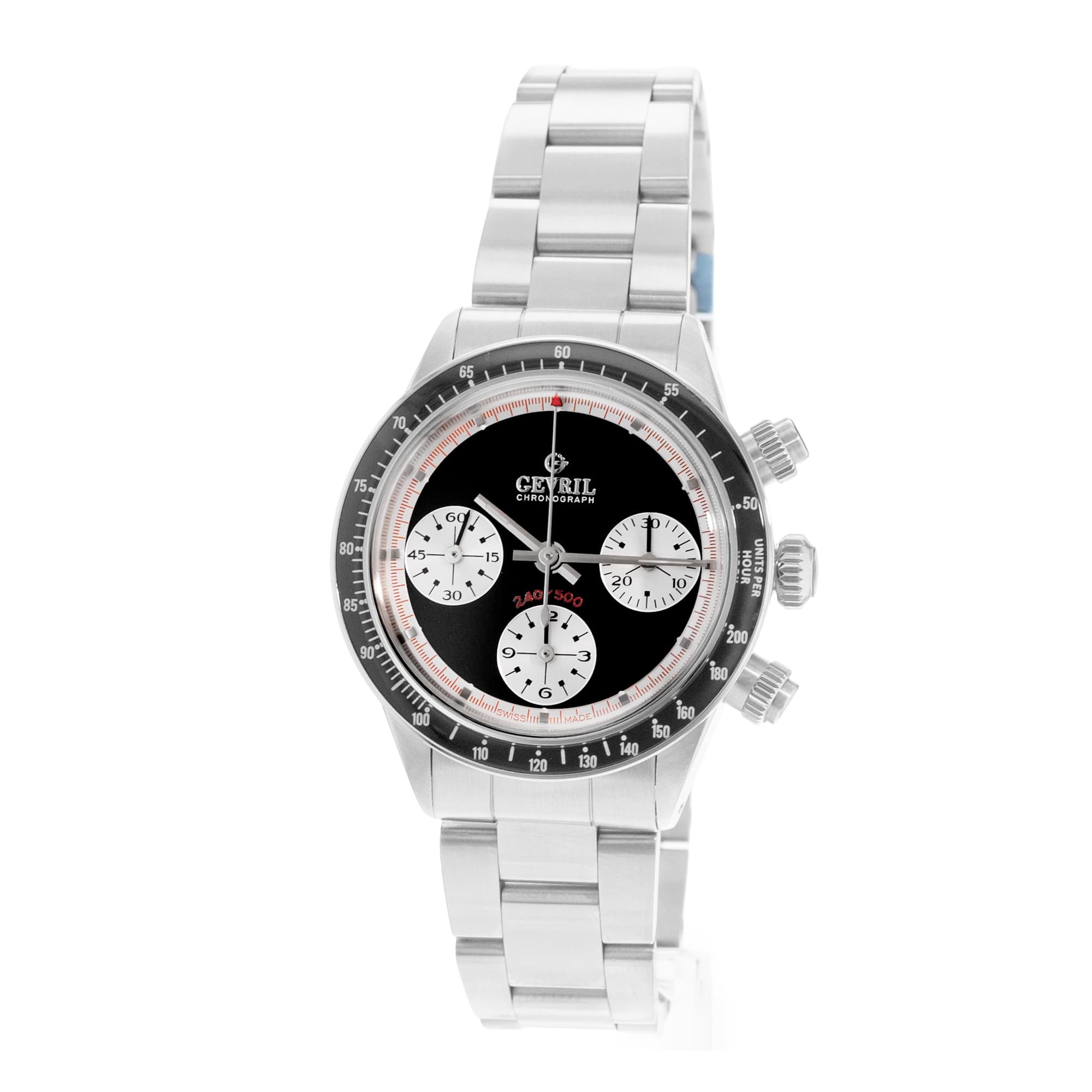 Gevril Tribeca A508ANAA-NA-BMA5 Black Steel Chronographs Mens Watch