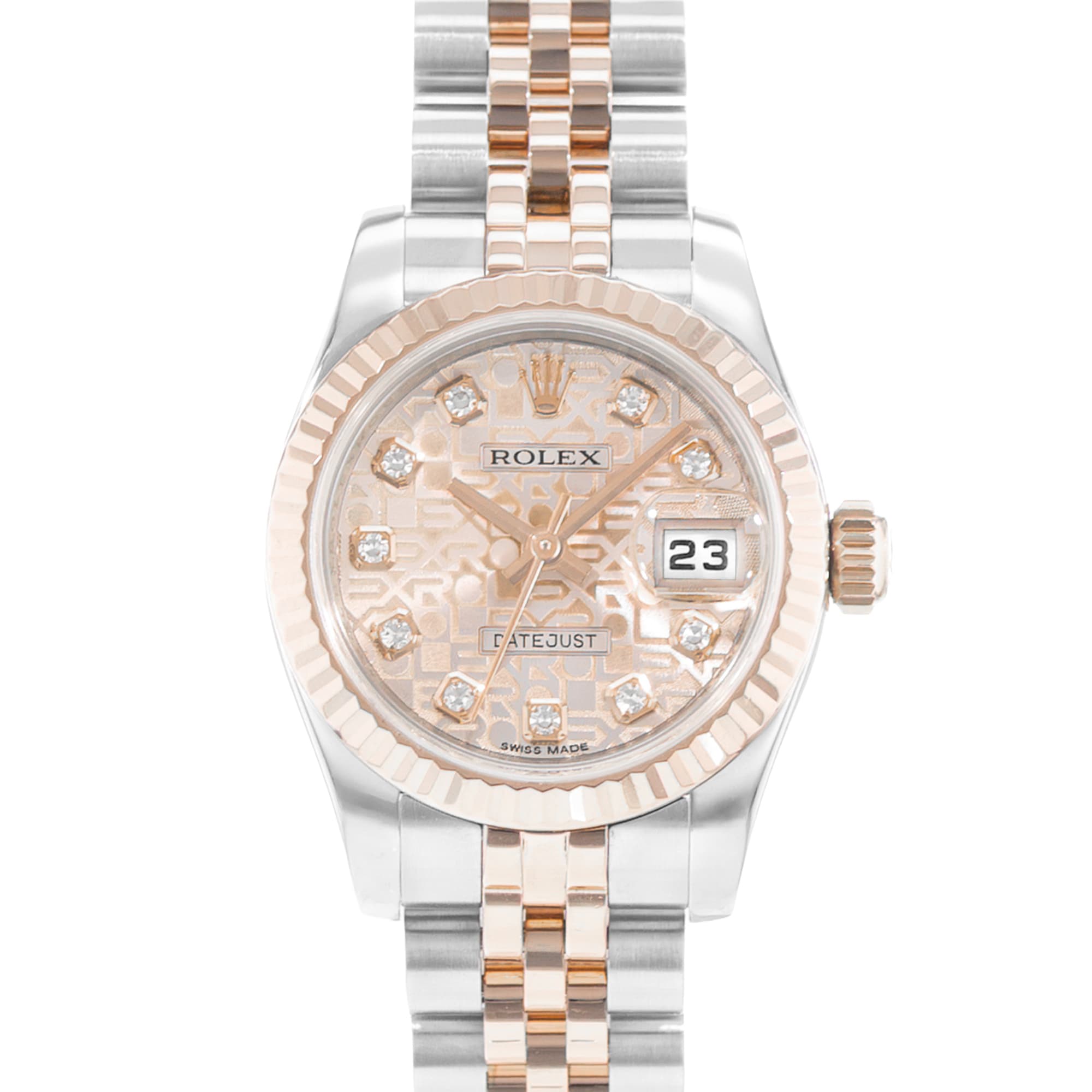 Rolex Datejust 26 179171 Pink Diamonds Steel Gold Jubilee Ladies Watch Card 2015