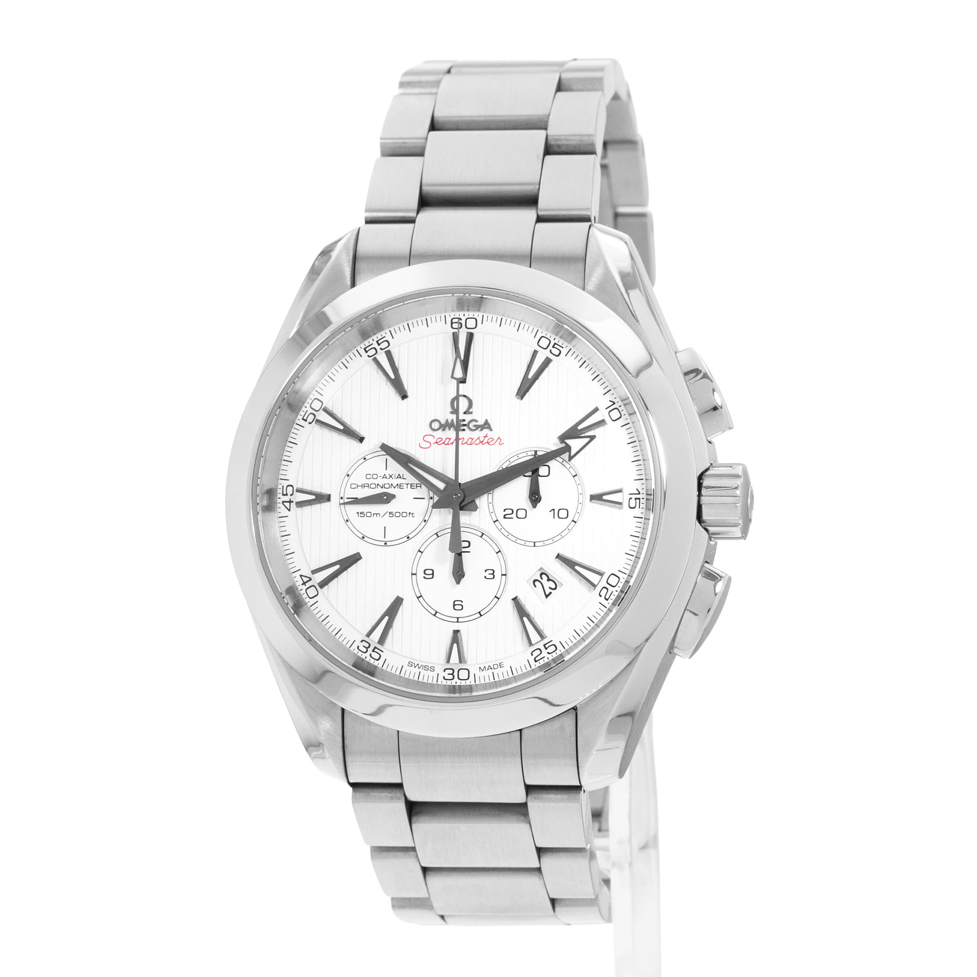 Omega Seamaster Aqua Terra 23110445004001 44mm White Dial Steel Mens Watch Card