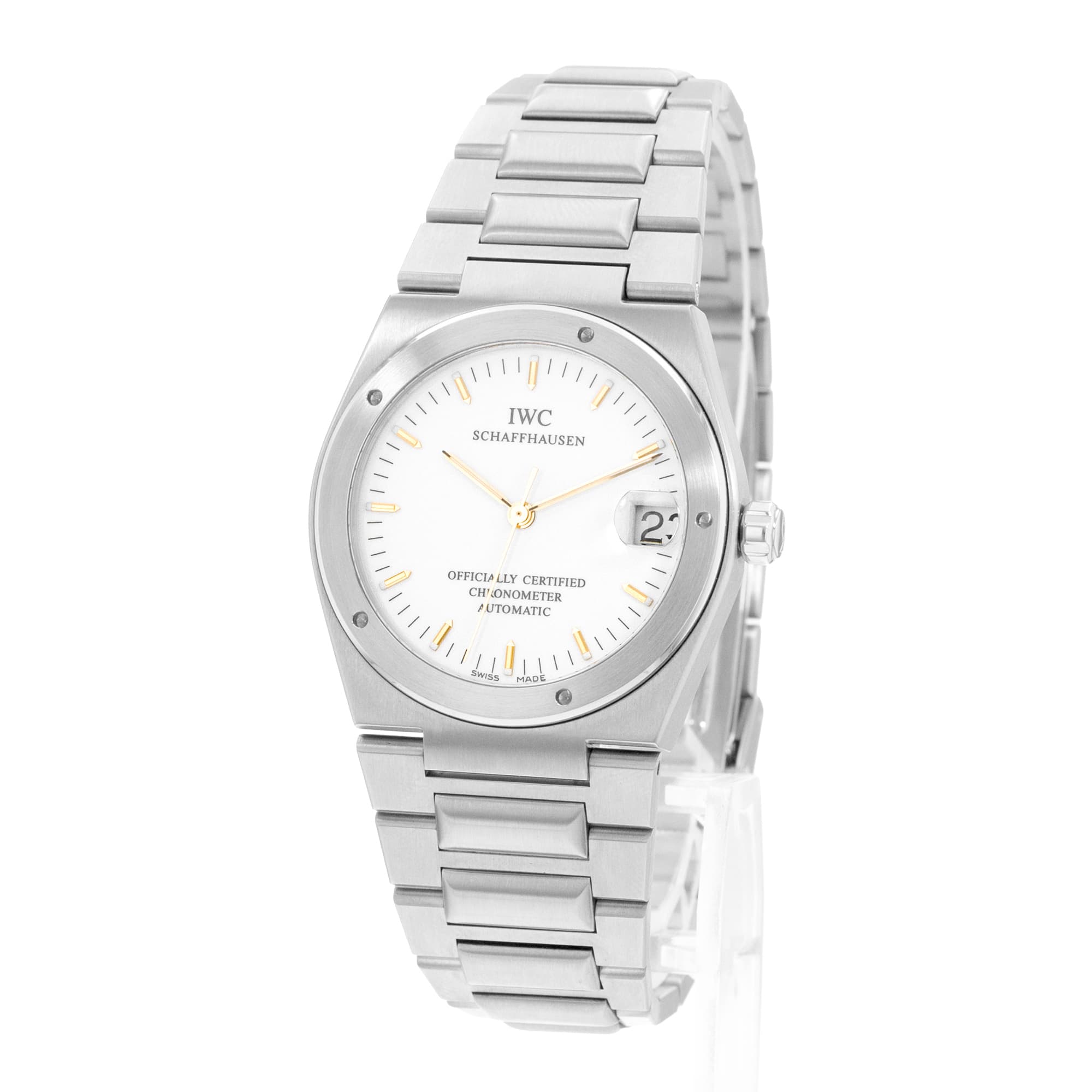 IWC Ingenieur 3521-001 34mm White Steel Automatic Mens Watch Card 2000