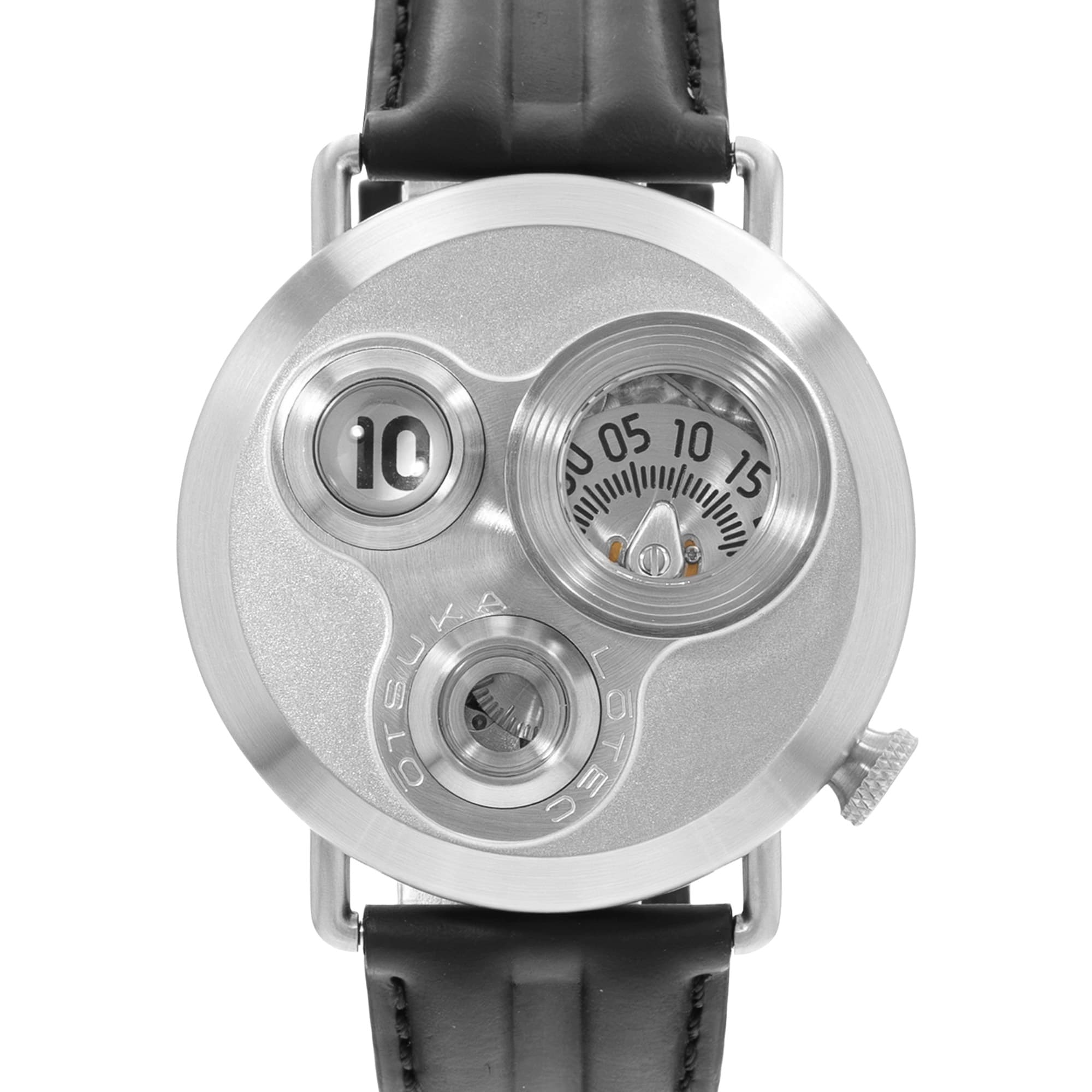 Otsuka Lotec No. 7.5 7.5 40mm Silver Steel Leather Jumping Hours Mens Watch 2023