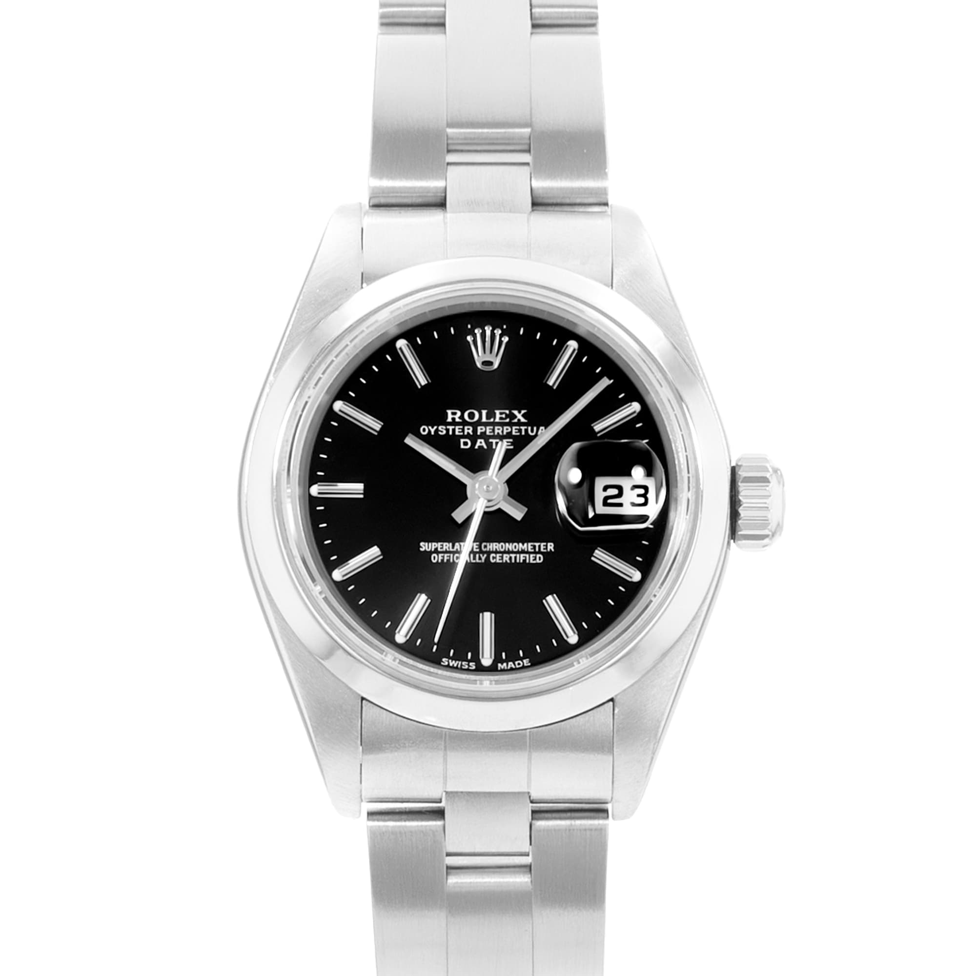 Rolex Oyster Perpetual 26 79160 Black Index Steel Oyster Ladies Watch 2000