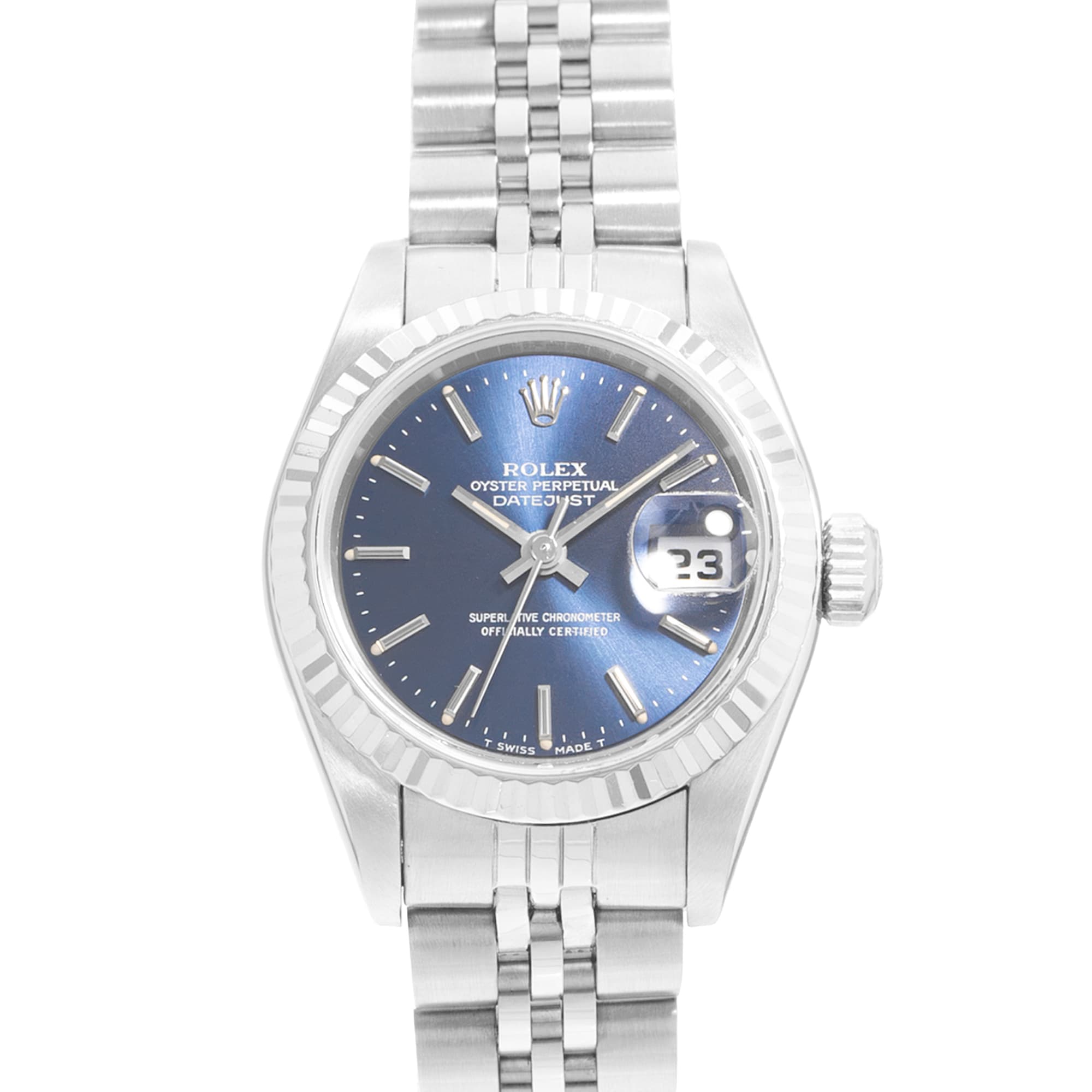 Rolex Datejust 26 69174 Blue Steel Gold Jubilee Ladies Watch 1996