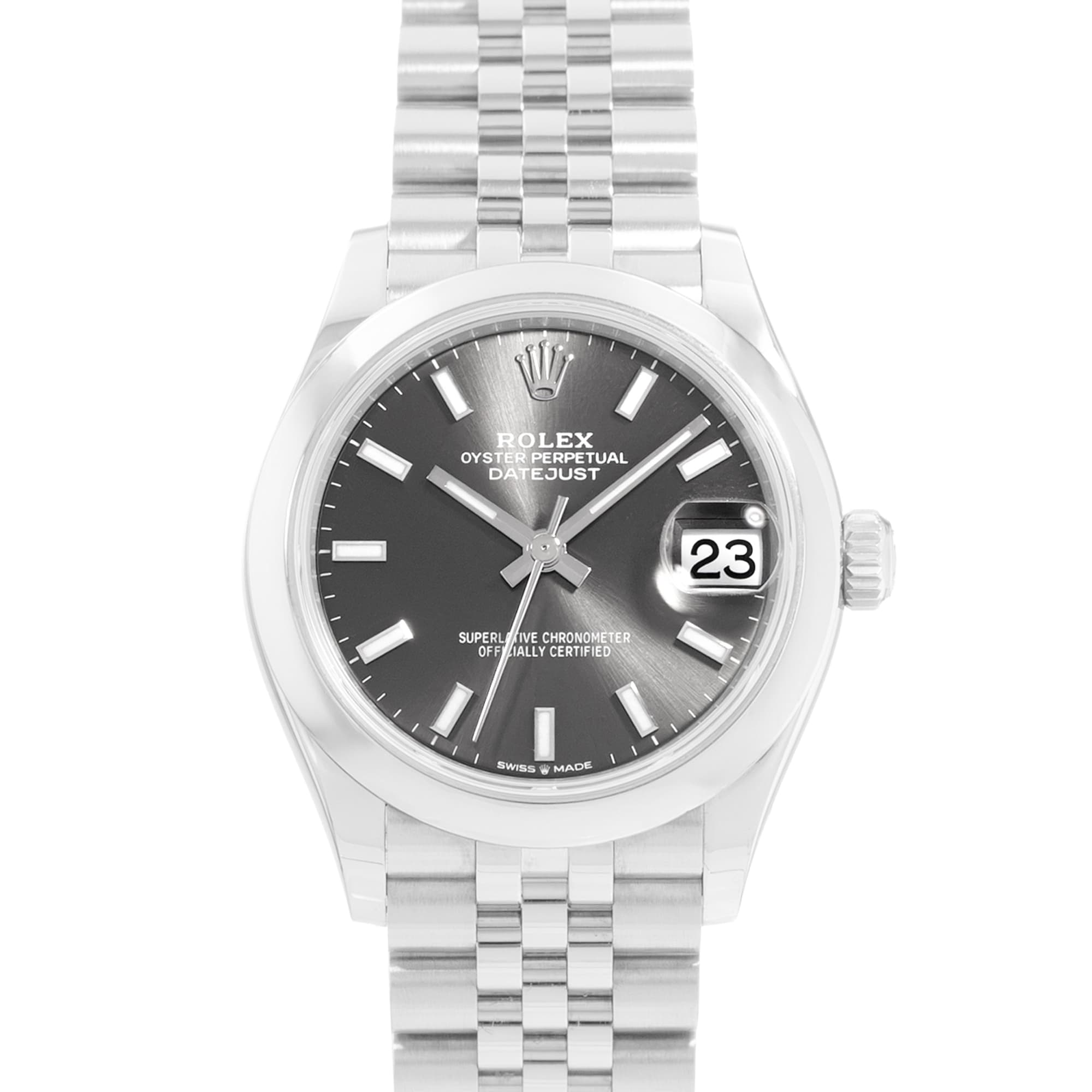 Rolex Datejust 31 278240 Gray Dial Steel Jubilee Ladies Automatic Watch Card