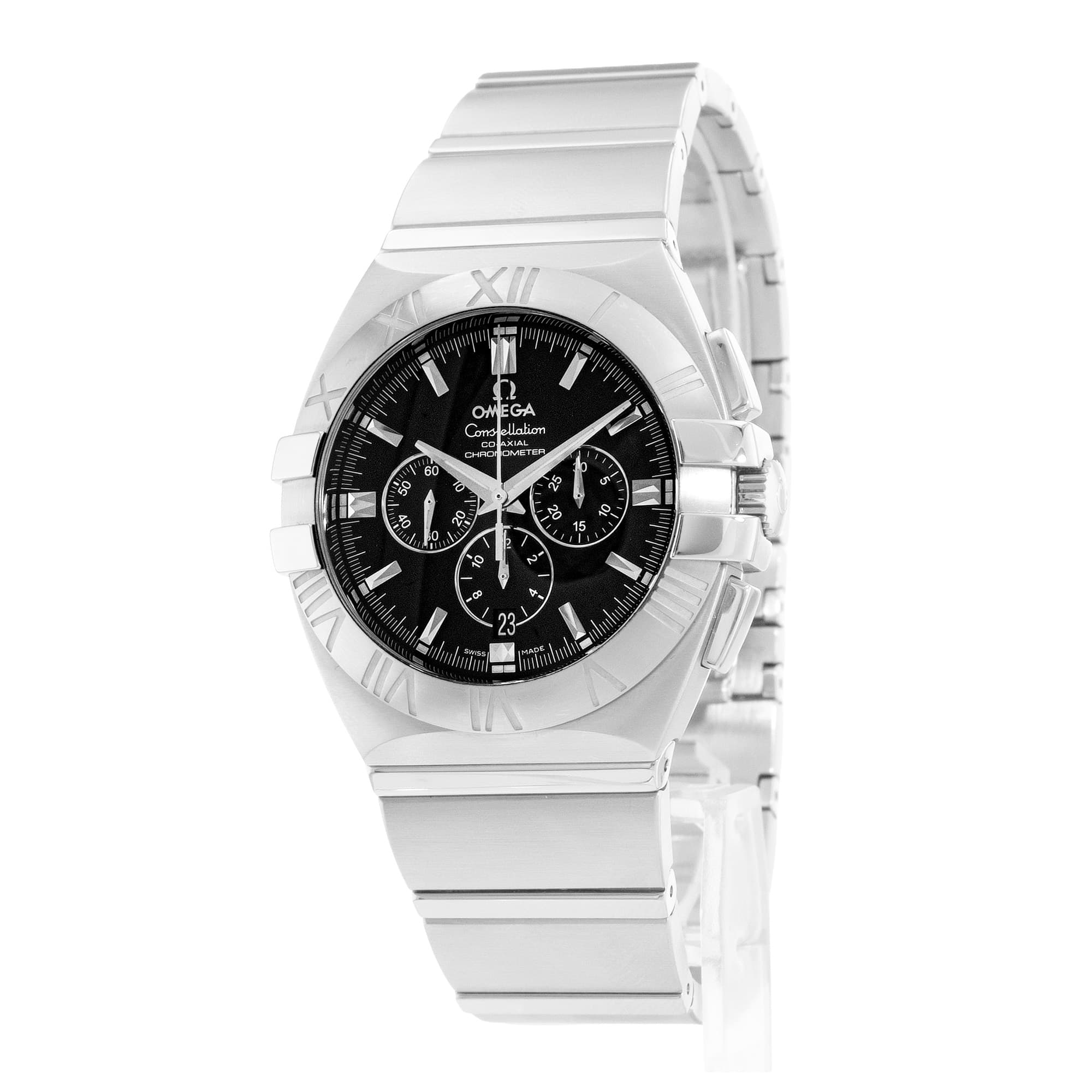 Omega Constellation Double Eagle 1514.51.00 41mm Black Steel Mens Watch Card