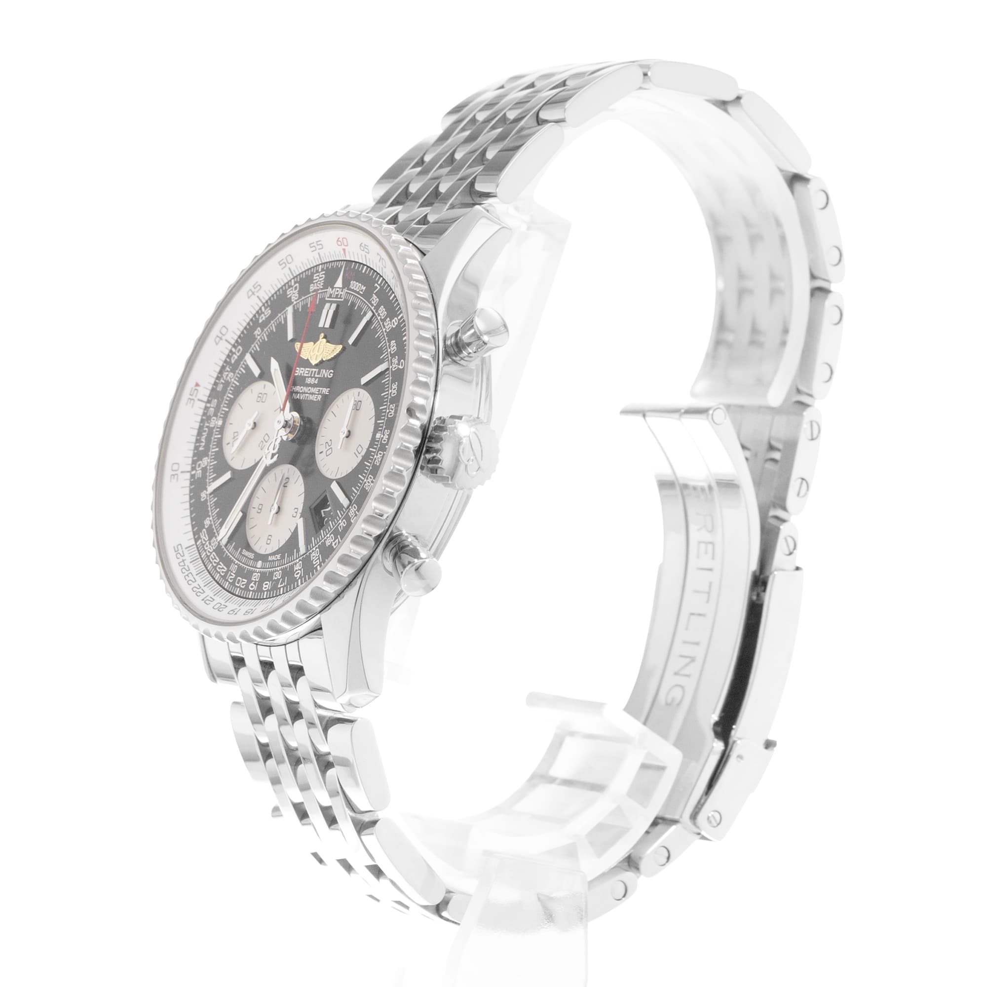 Breitling Navitimer 01 AB0120 43mm Black Dial Steel Mens Watch Box