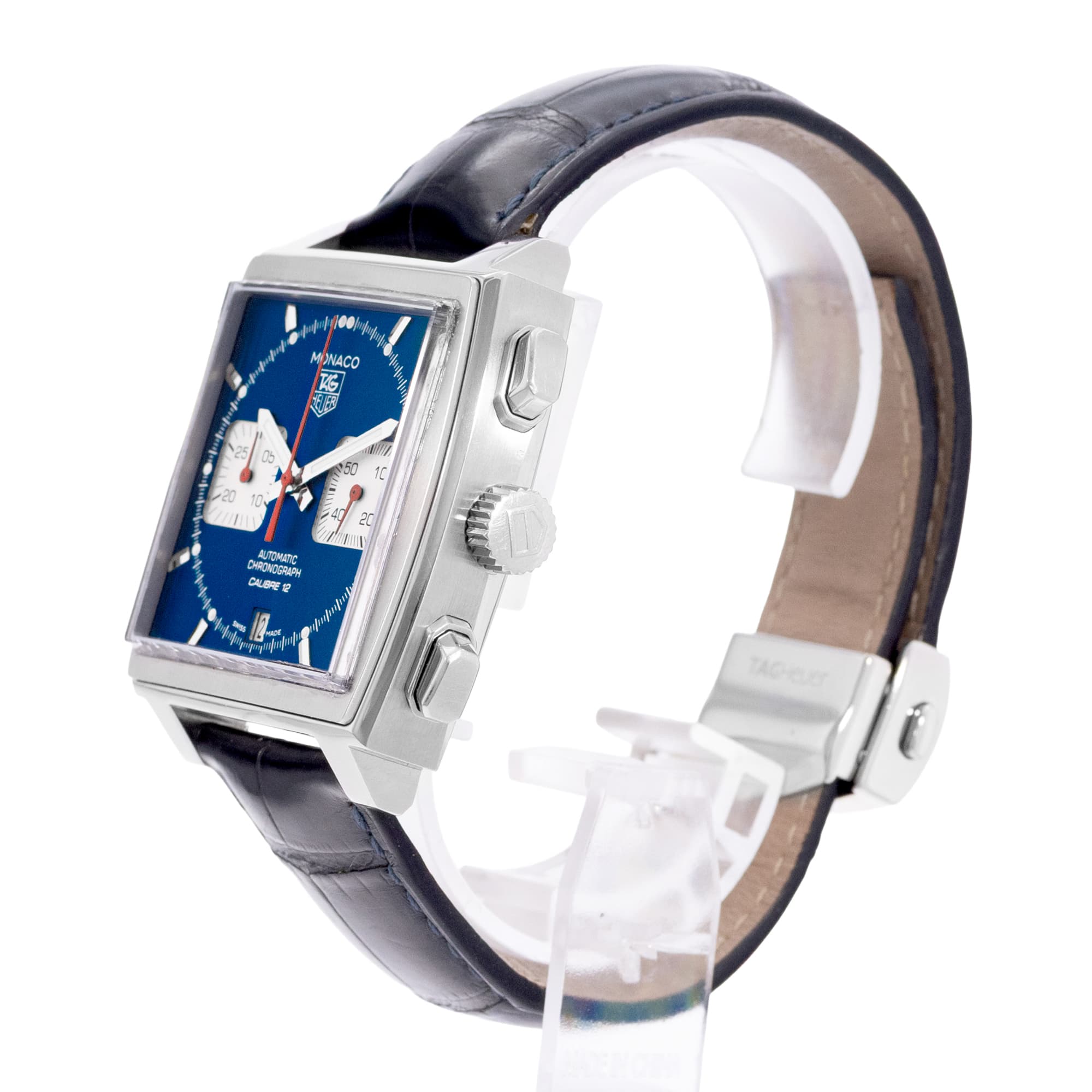TAG Heuer Monaco Calibre 12 CAW2111 39mm Blue Dial Steel Automatic Mens Watch