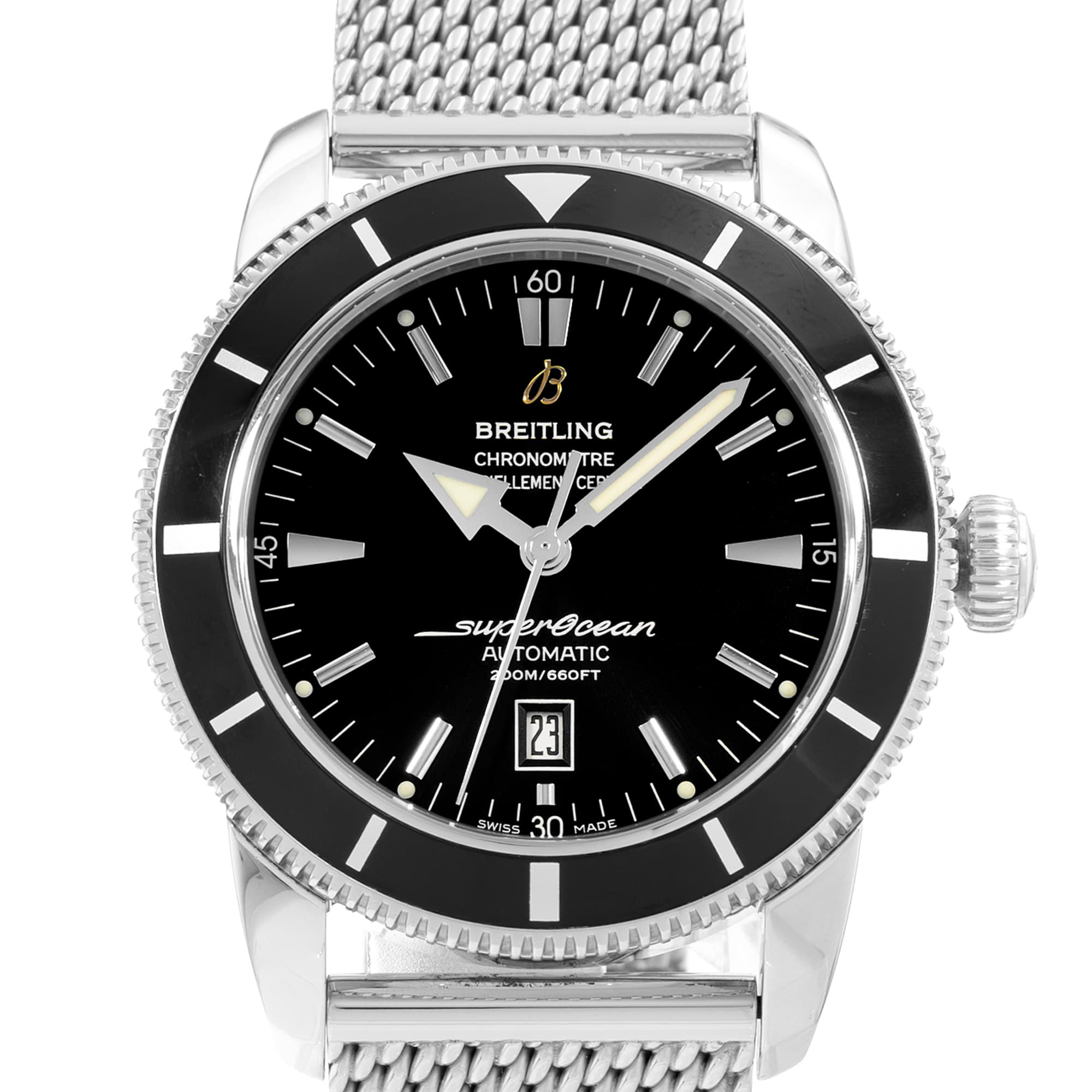Breitling Superocean Heritage A17320 46mm Black Dial Steel Automatic Mens Watch
