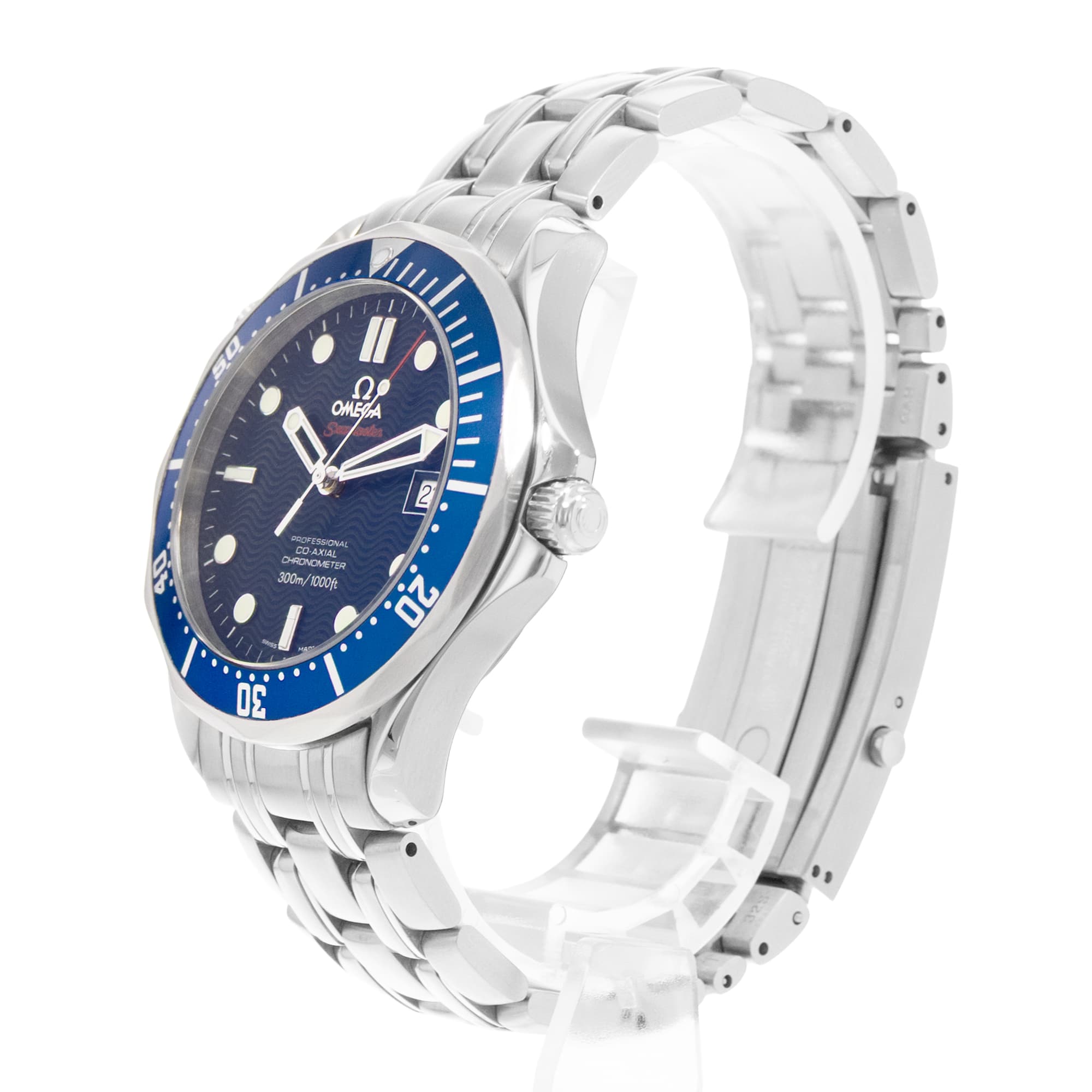 Omega Seamaster Diver 300 M 2220.80.00 41mm Blue Dial Steel Mens Watch