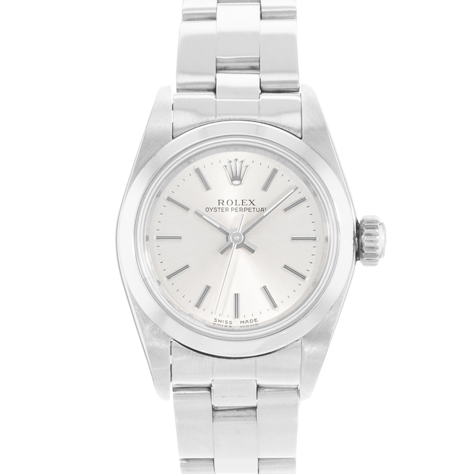 Rolex Oyster Perpetual 24 67180 Vintage Steel Automatic Ladies Watch Box Papers