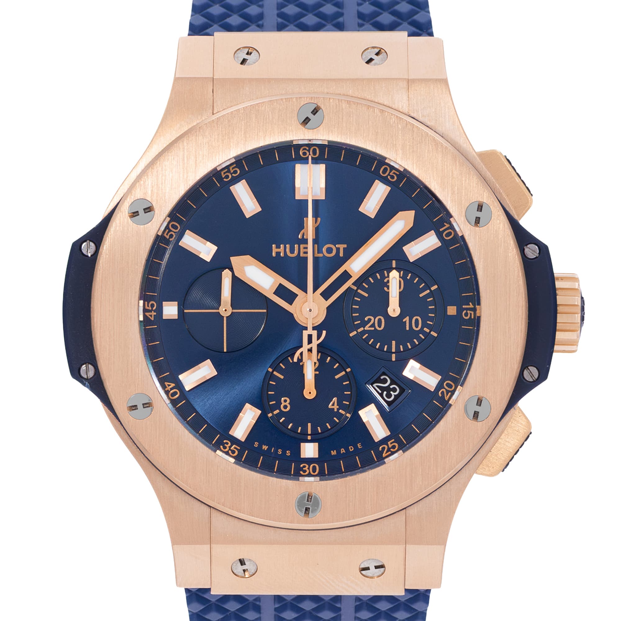 Hublot Big Bang 301.PX.7180.LR 44mm Blue Dial Rose Gold Mens Watch Card