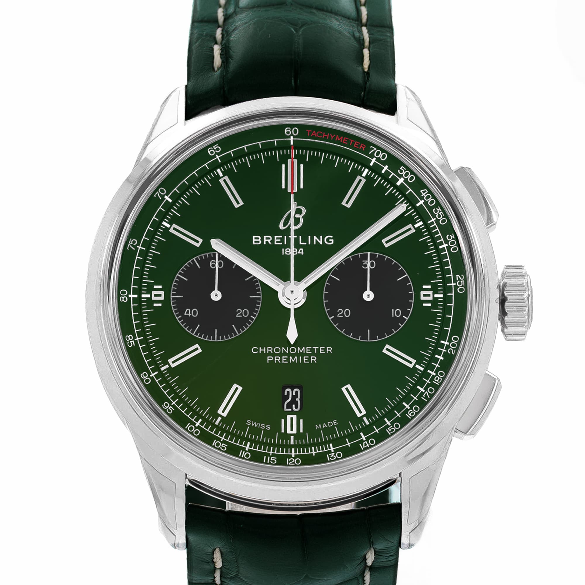 Breitling Premier B01 Chronograph AB0118221L1P1 42mm Green Mens Watch Box Card