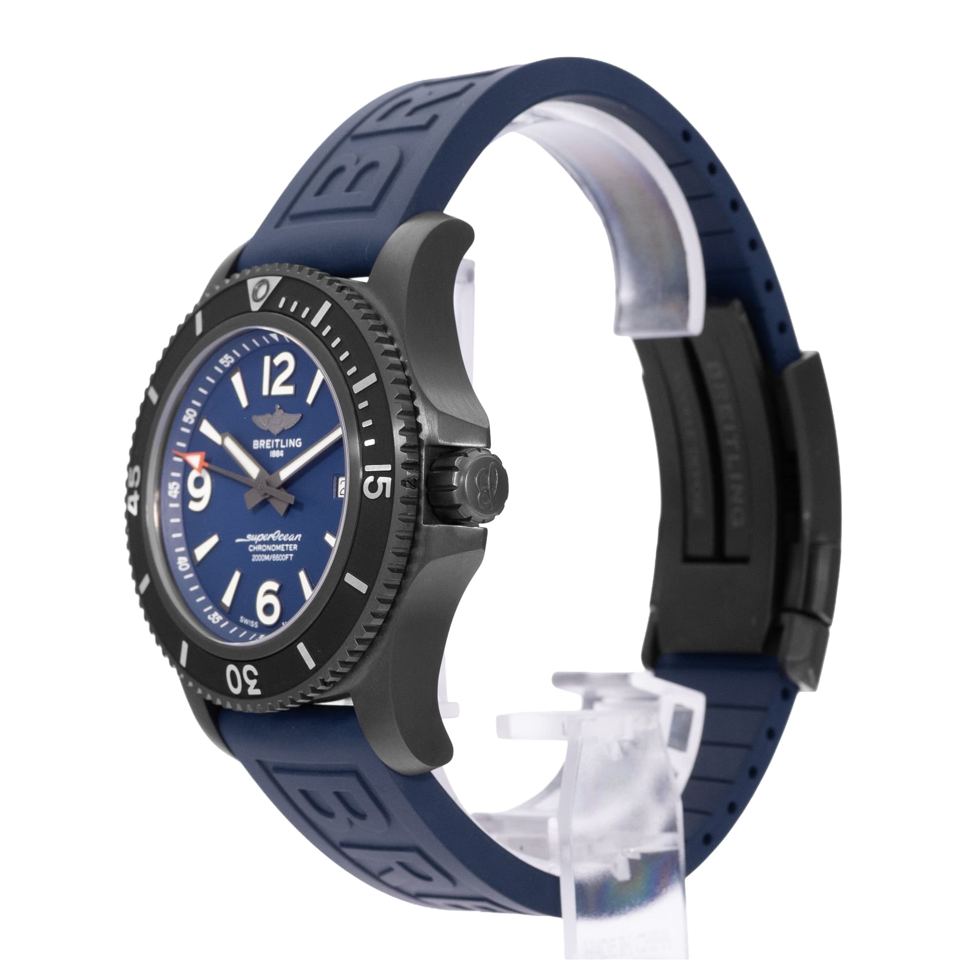 Breitling Superocean M17368D71C1S2 46mm Blue Black Steel Mens Watch Box Card