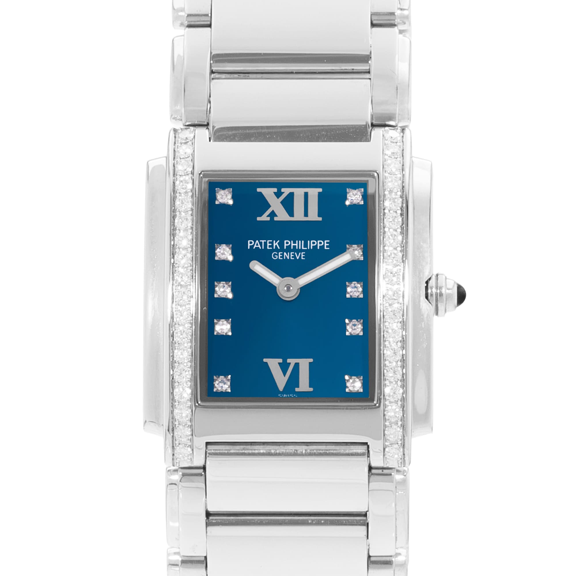 Patek Philippe Philippe Twenty~4 4910/10 25mm Blue Diamond Steel Ladies Watch