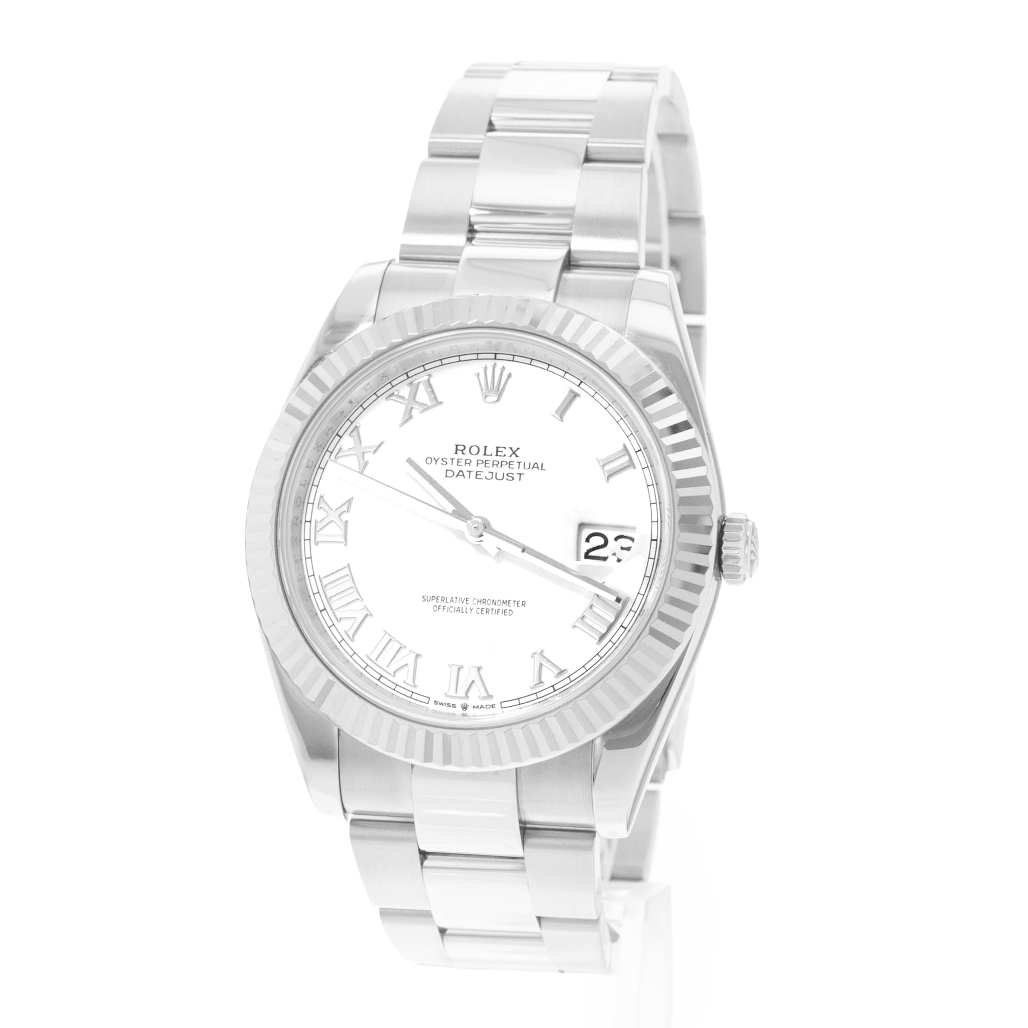 Rolex Datejust 41 126334 White Roman Steel Oyster Automatic Mens Watch Card