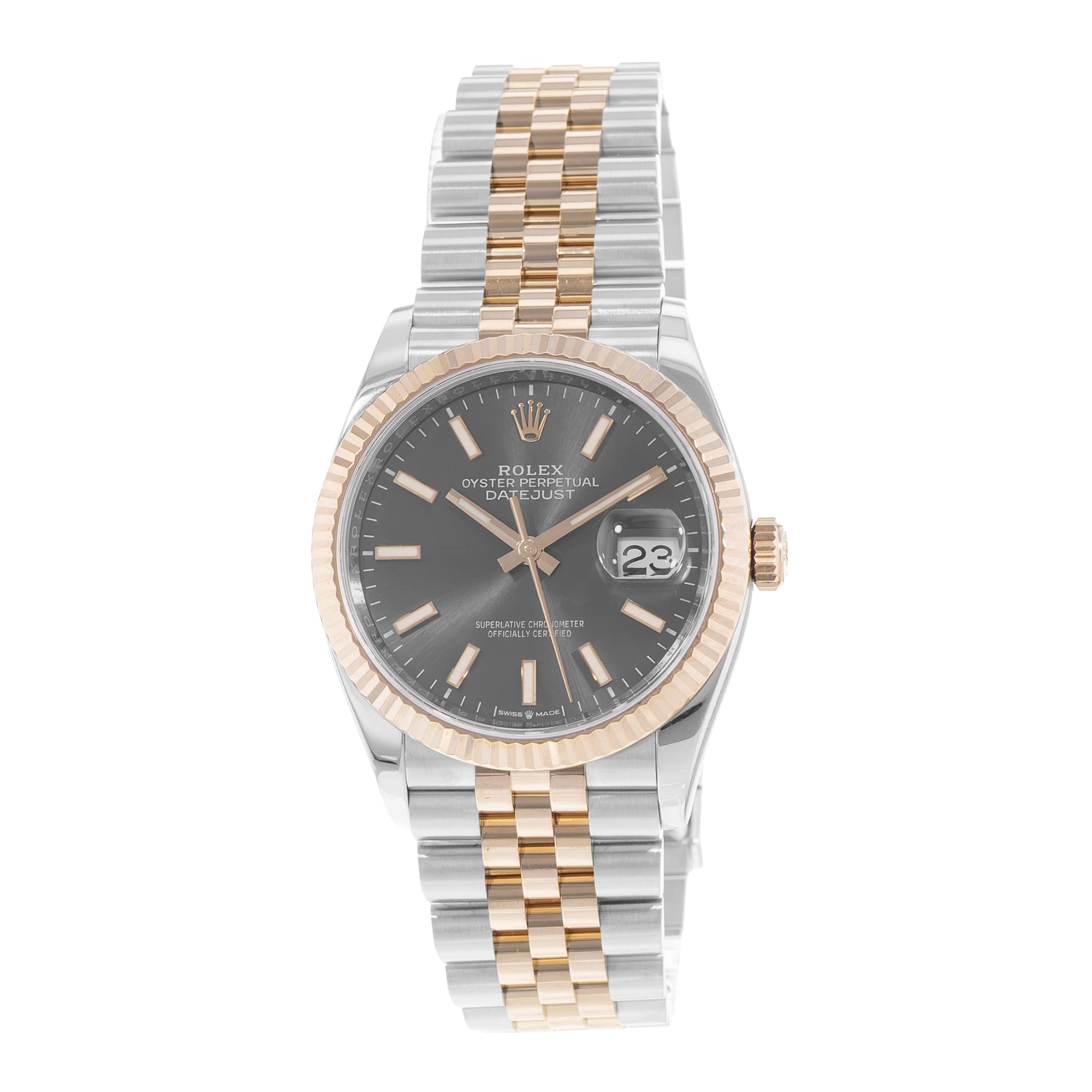 Rolex Datejust 36 126231 Gray Steel Rose Gold Jubilee Mens Automatic Watch Card