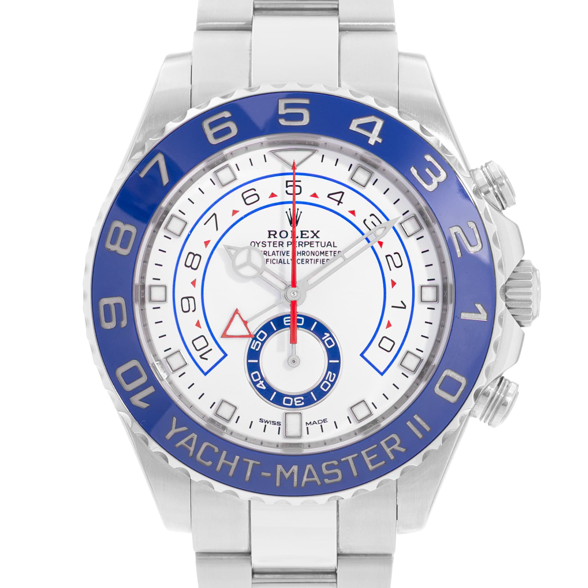 Rolex Yacht-Master II 116680 44mm White Dial Steel Oyster Mens Watch Card