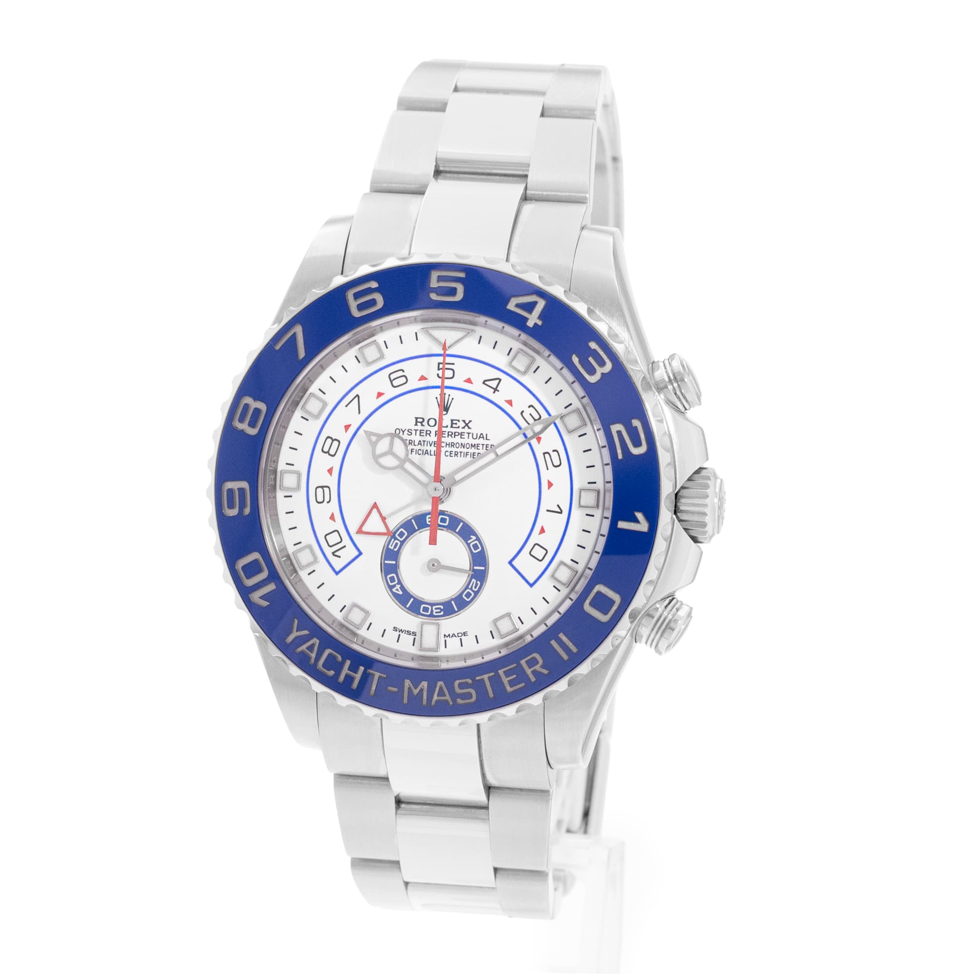 Rolex Yacht-Master II 116680 44mm White Dial Steel Oyster Mens Watch Card