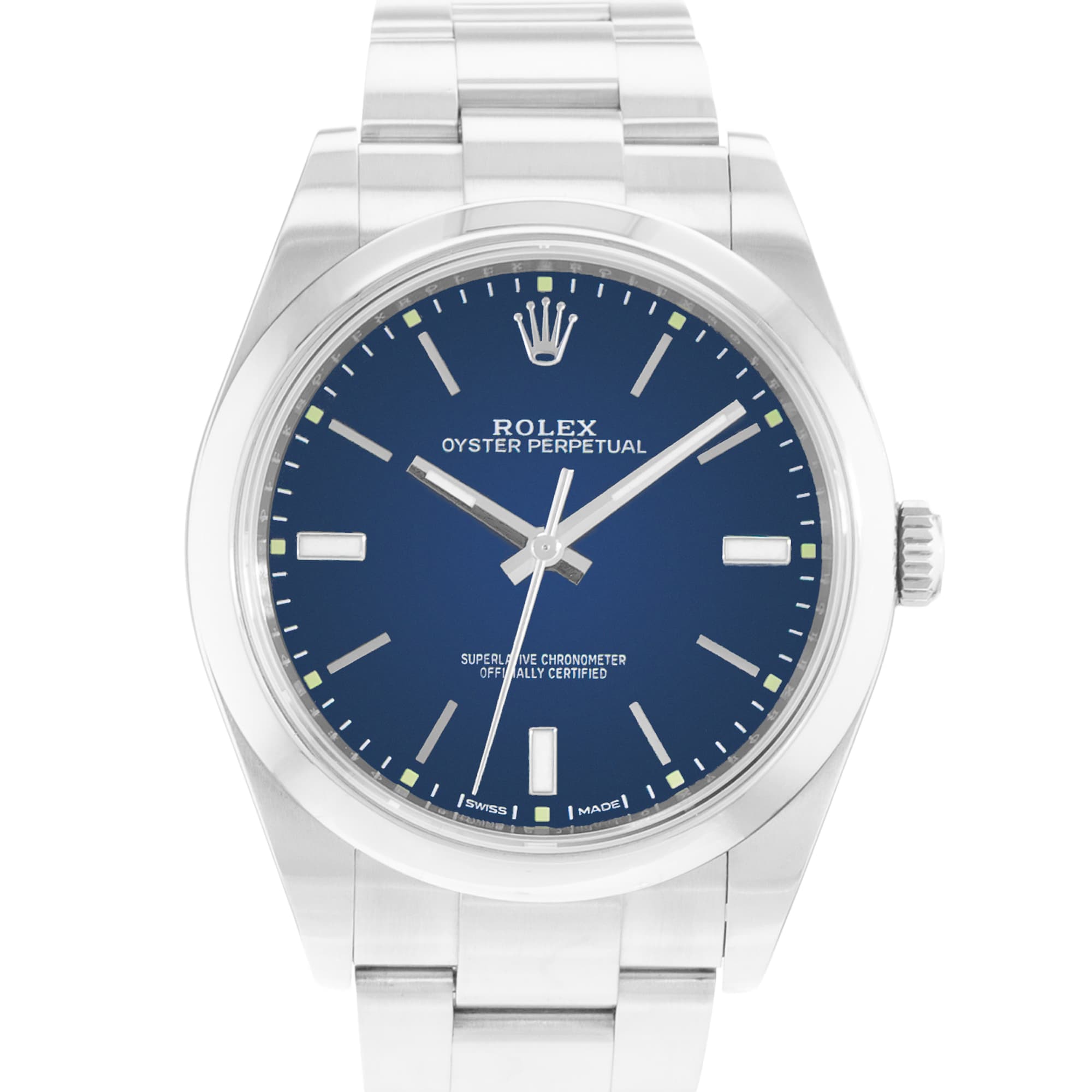 Rolex Oyster Perpetual 39 114300 Blue Dial Steel Automatic Mens Watch