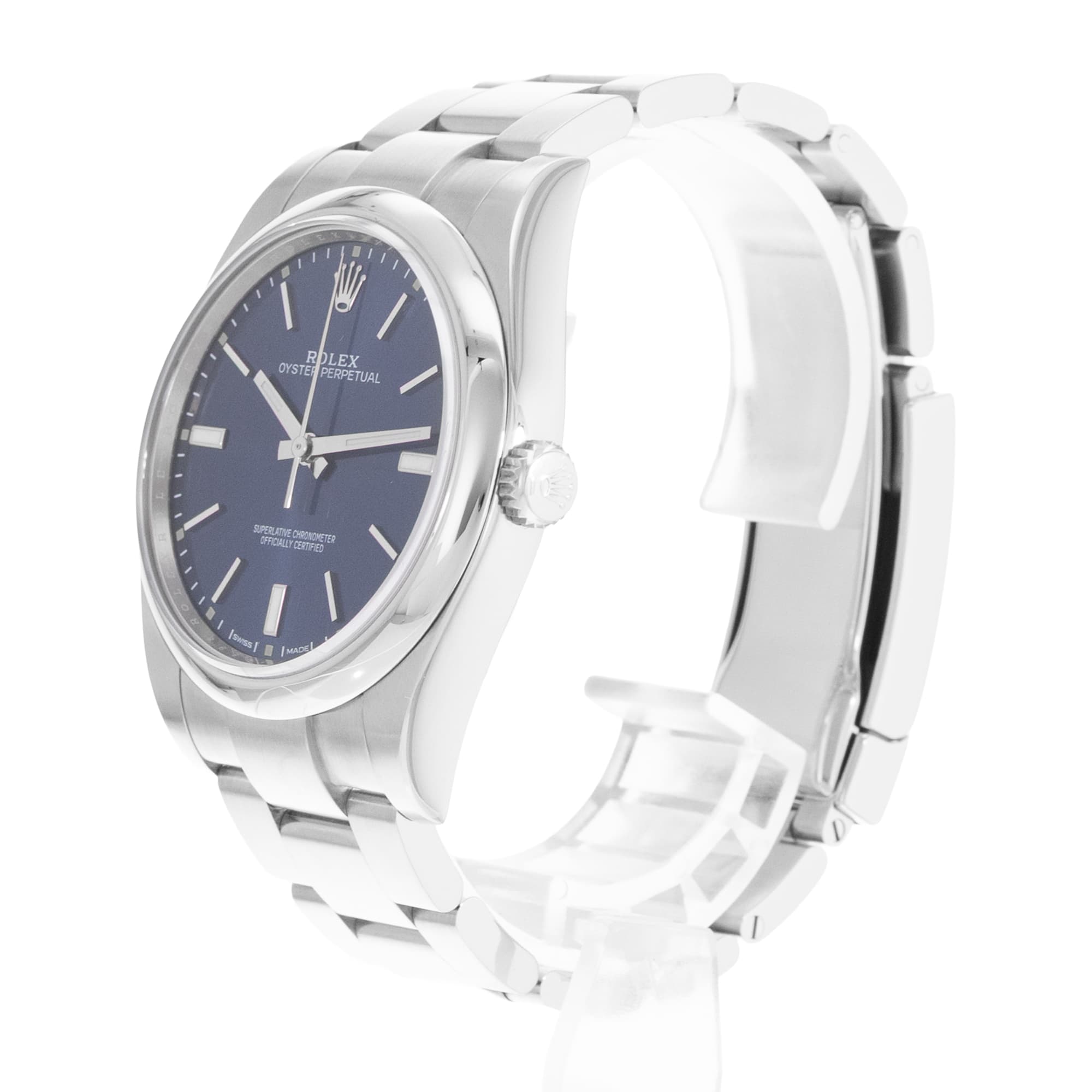 Rolex Oyster Perpetual 39 114300 Blue Dial Steel Automatic Mens Watch