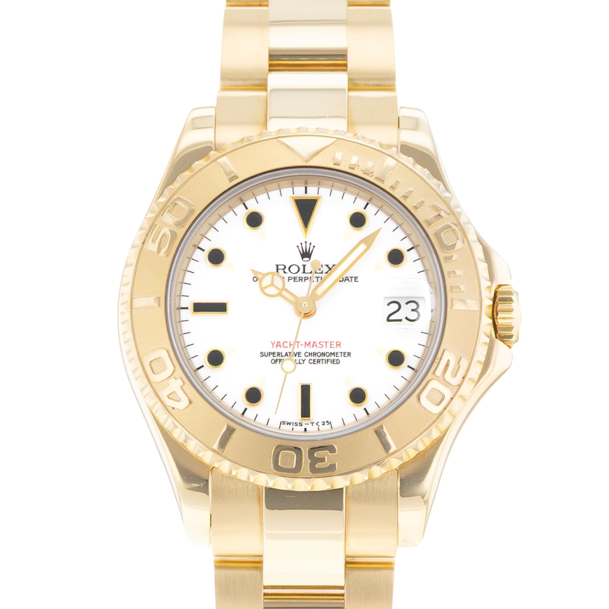 Rolex Yacht-Master 35 68628 Vintage 18k Yellow Gold Automatic Mens Watch