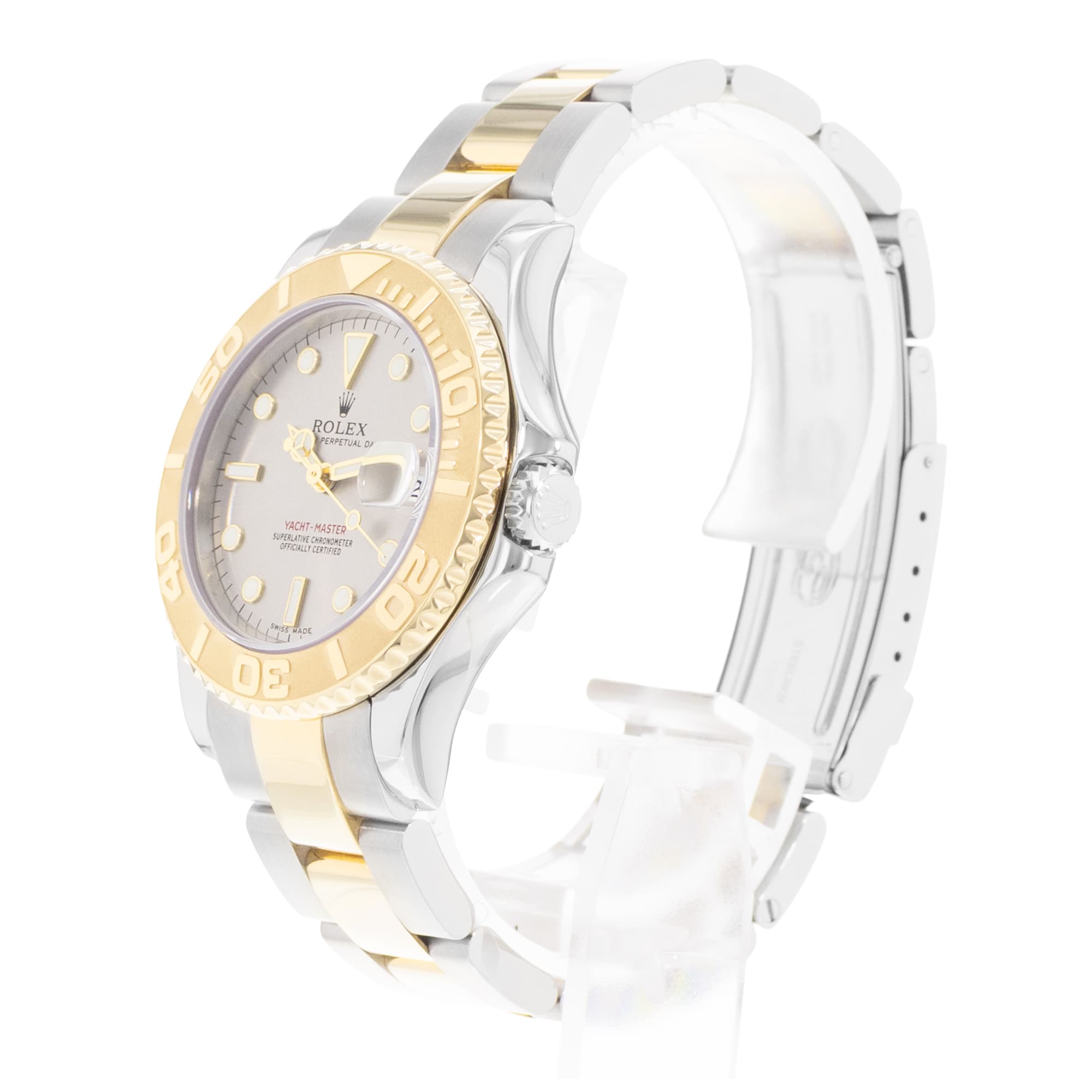 Rolex Yacht-Master 35 168623 Silver Dial Steel Yellow Gold Automatic Mens Watch