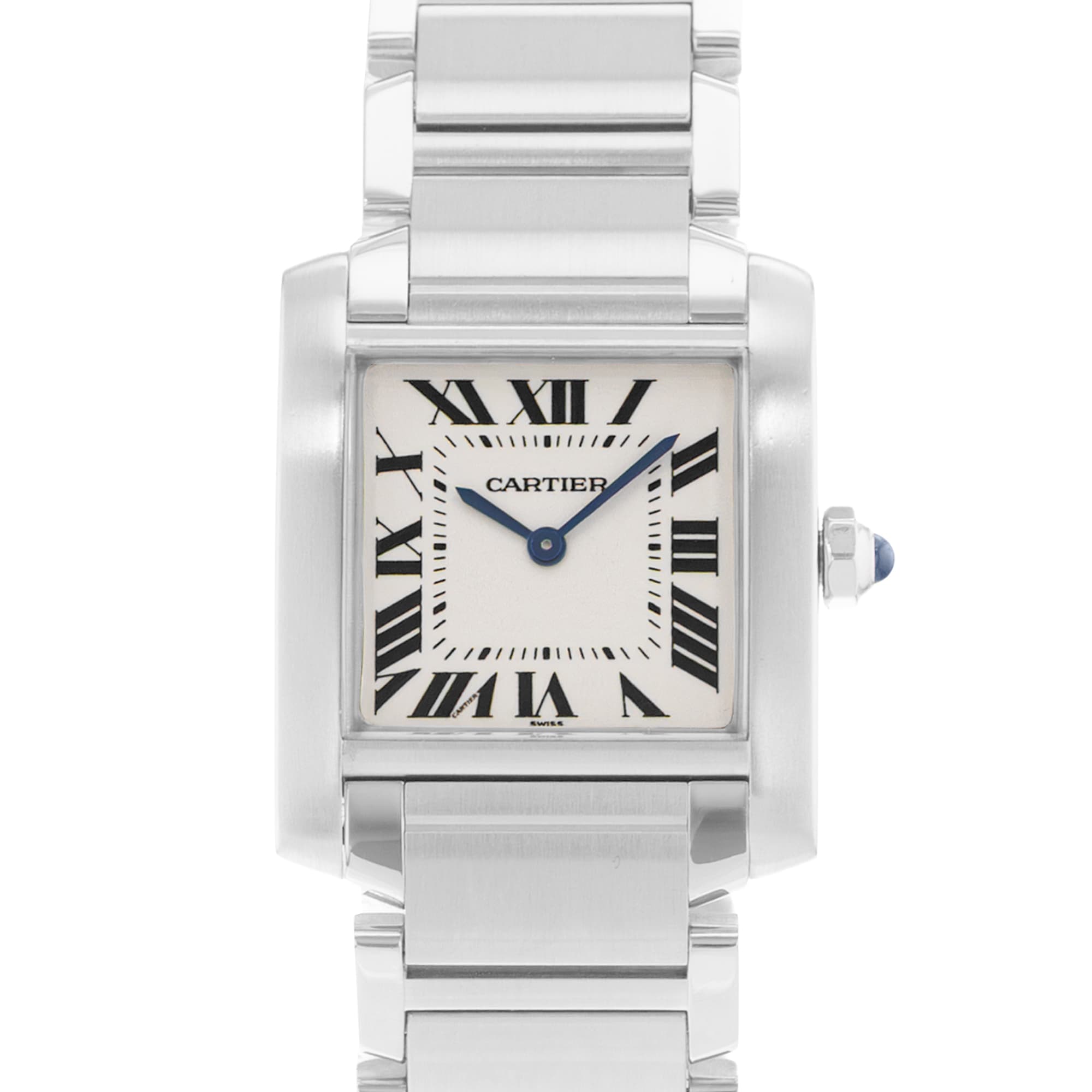Cartier Tank Francaise W51003Q3 2301 25mm Medium Silver Dial Steel Ladies Watch