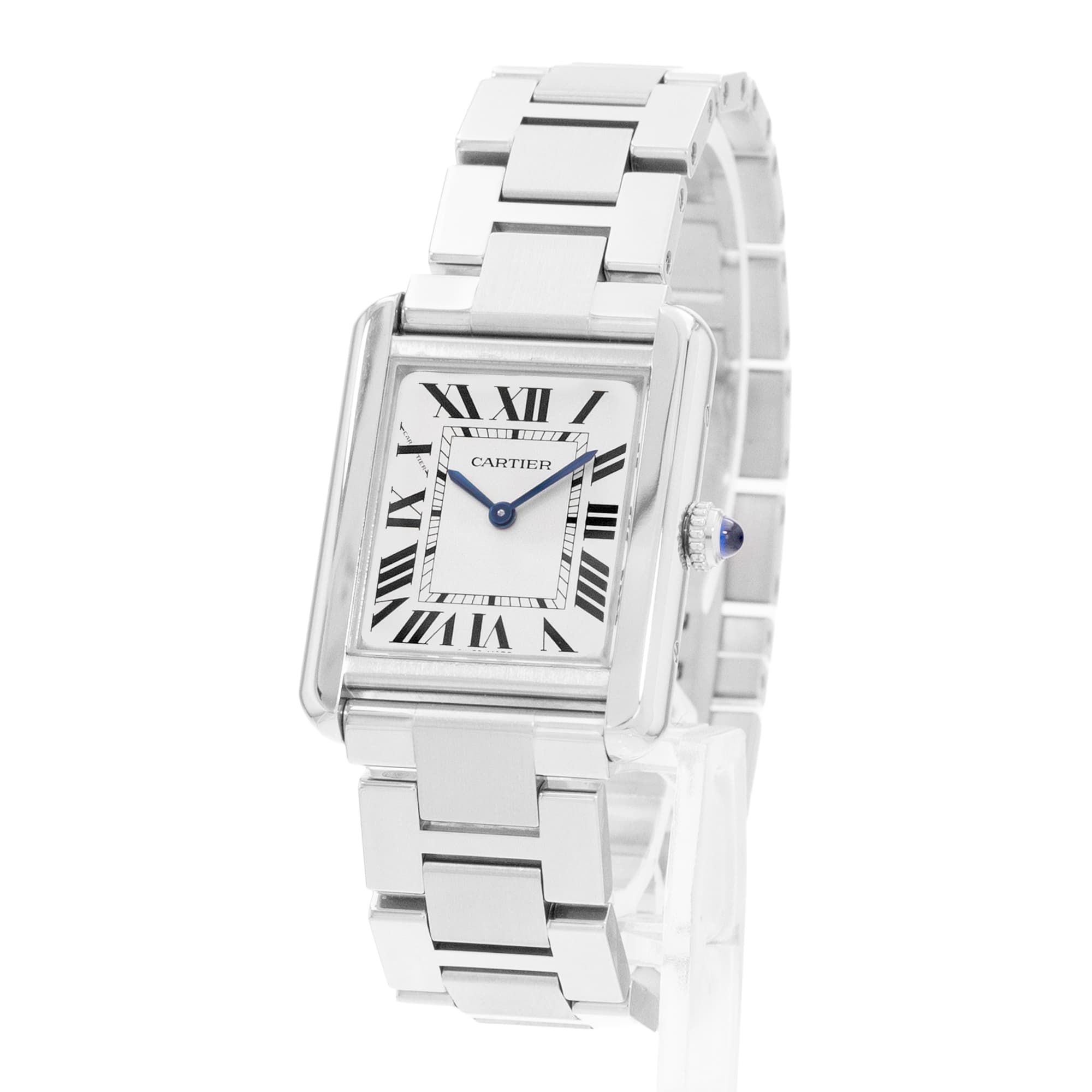 Cartier Tank Solo W5200013 3170 24mm Small Silver Steel Ladies Watch Card