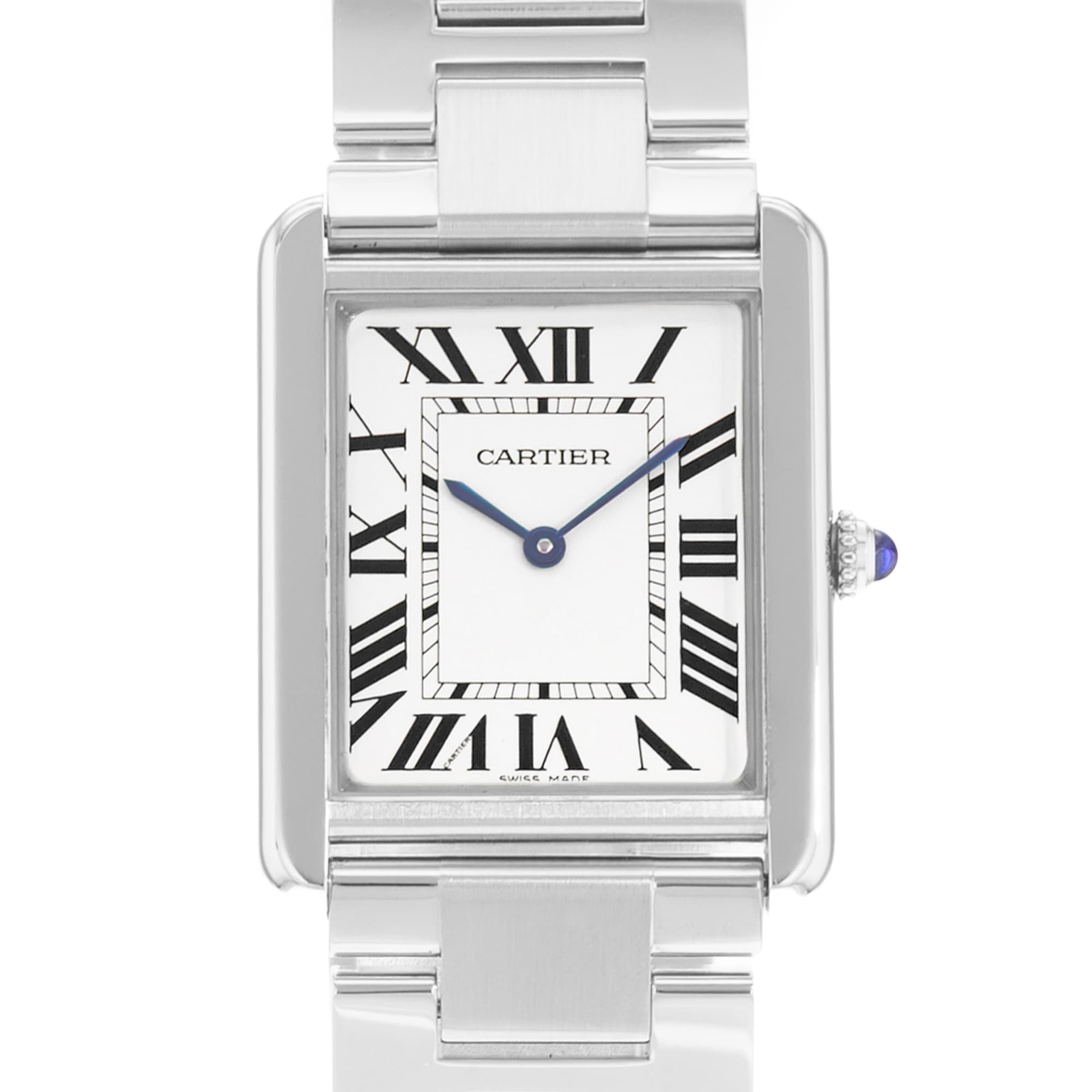 Cartier Tank Solo W5200014 3169 27mm Large Silver Dial Steel Mens Watch