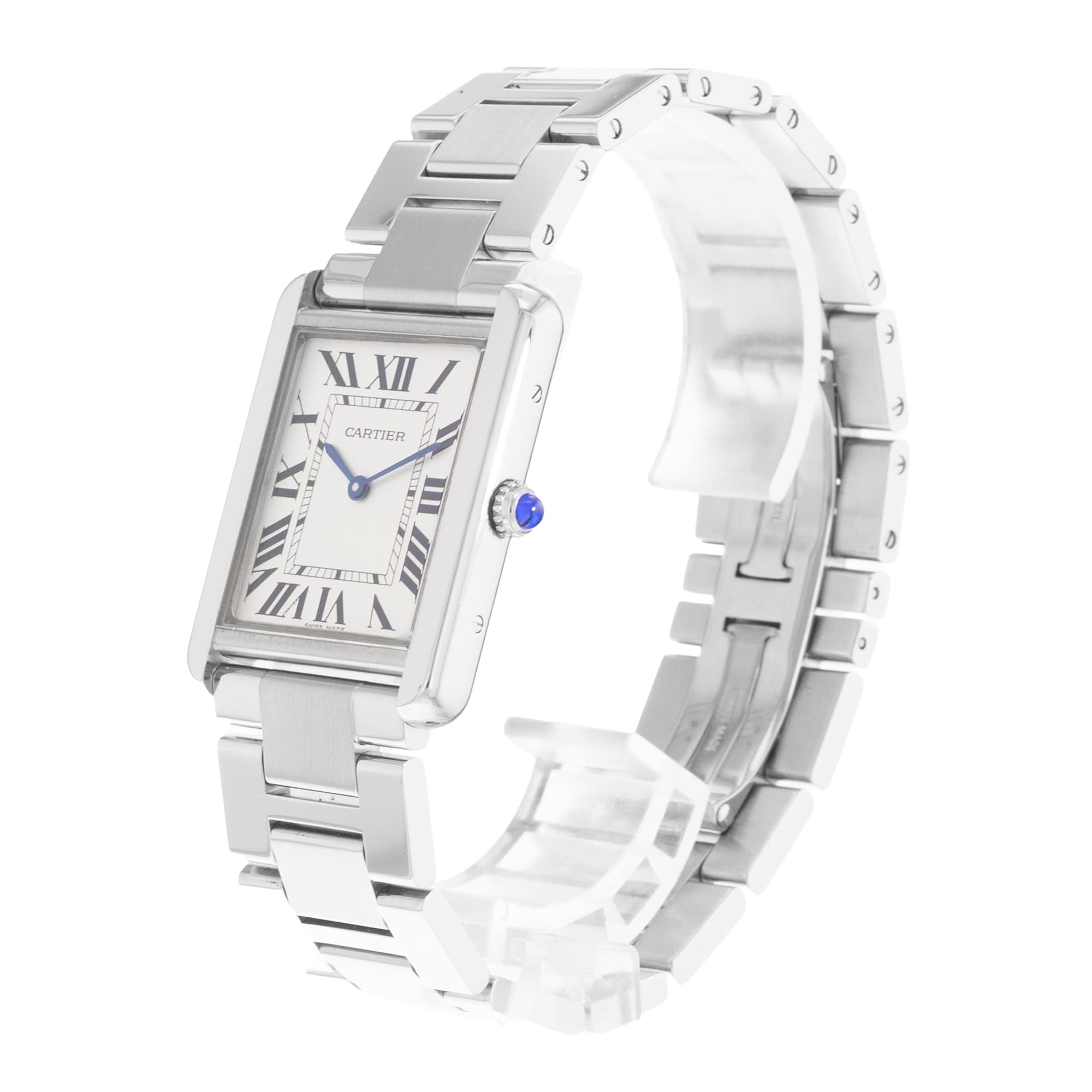 Cartier Tank Solo W5200014 3169 27mm Large Silver Dial Steel Mens Watch