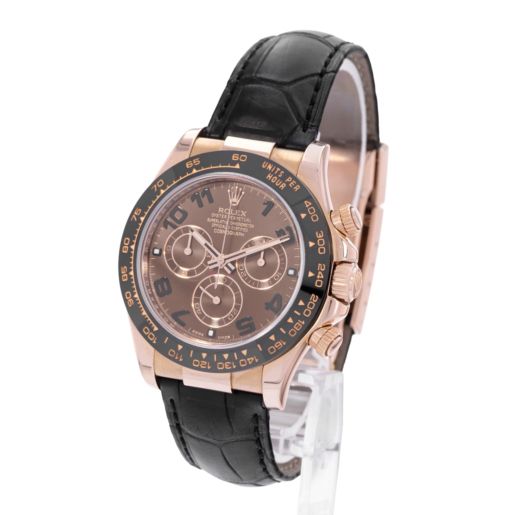 Rolex Daytona 116515 Chocolate Chronograph 18k Rose Gold Box Papers 2010
