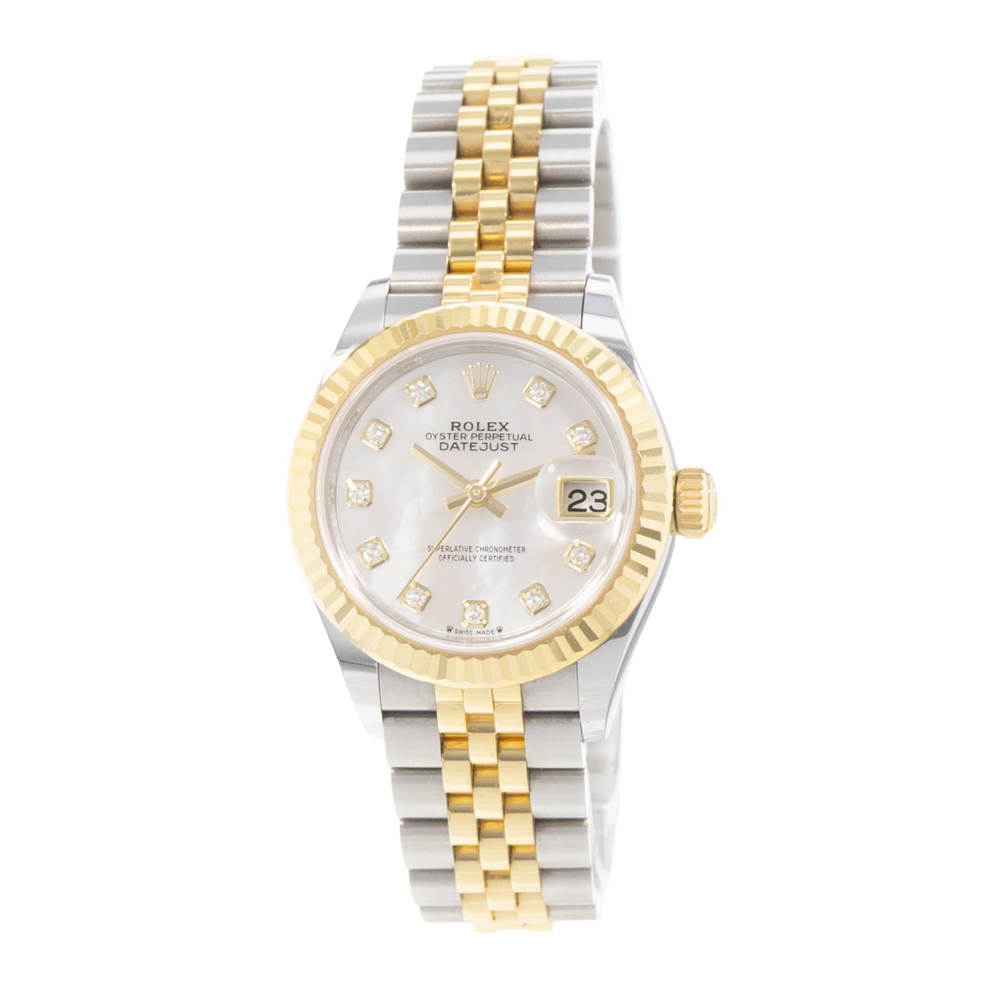 Rolex Datejust 28 279173 MOP Diamonds Dial Steel Yellow Gold Ladies Watch Card