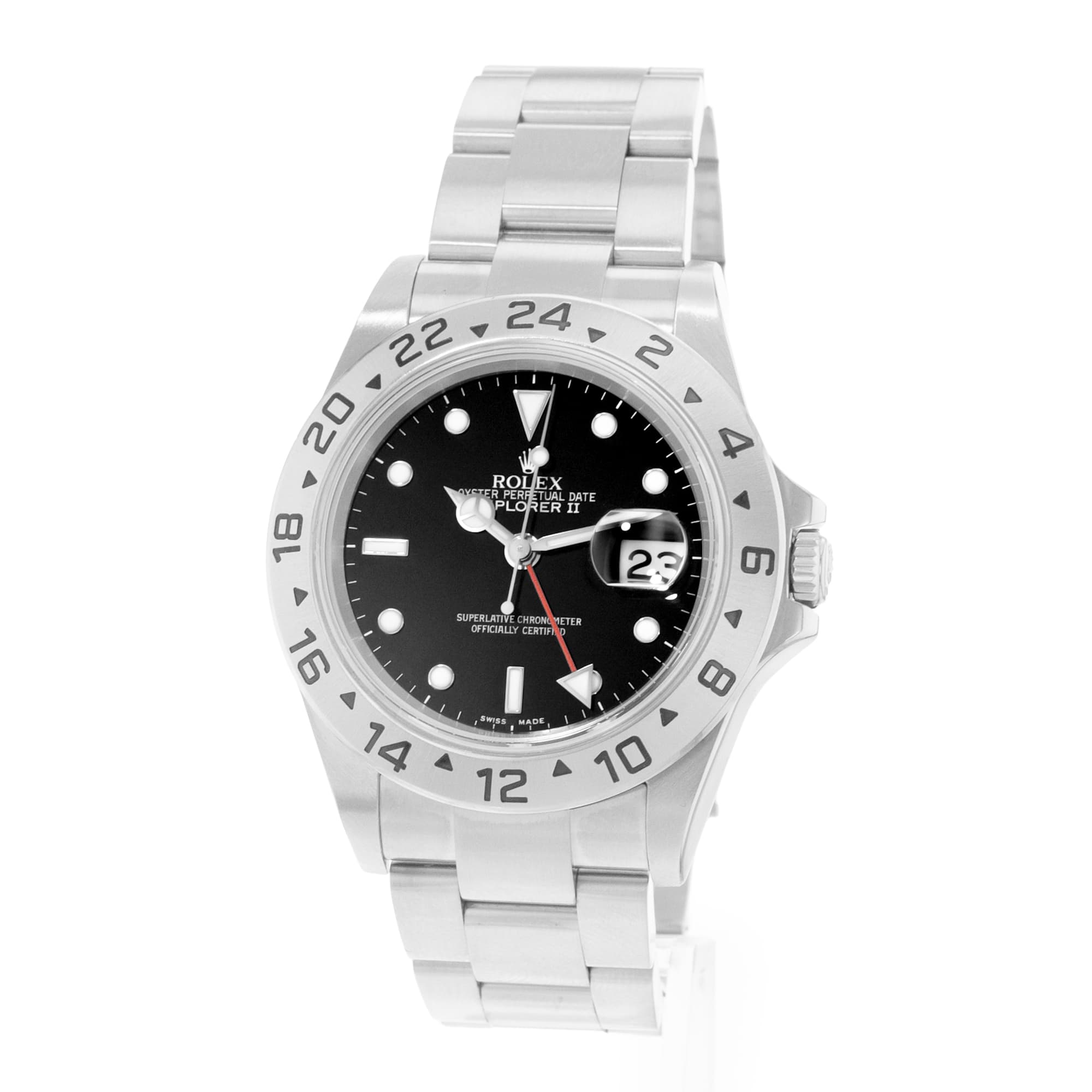 Rolex Explorer II 16570 40mm Black Dial Steel Oyster Mens Watch Papers