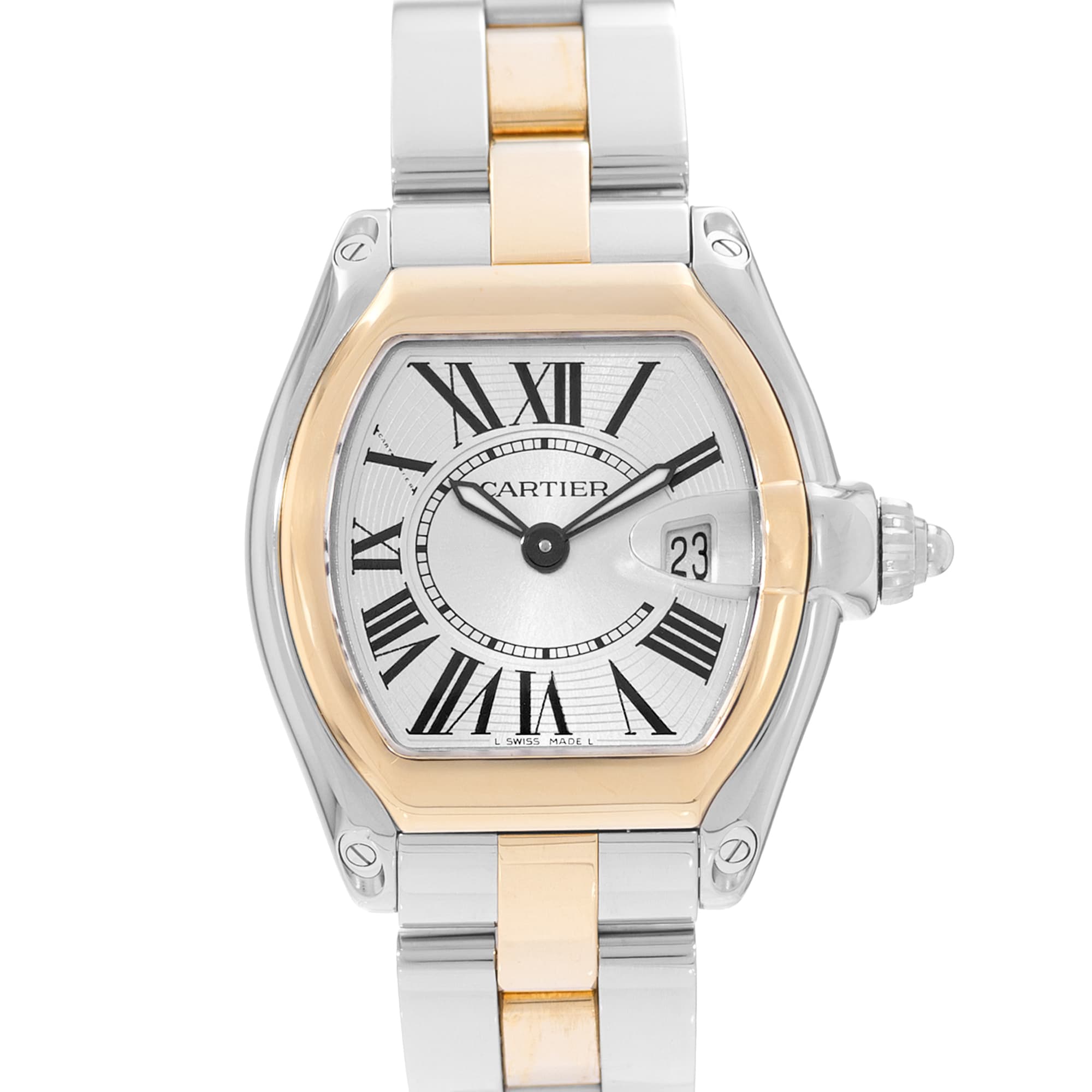 Cartier Roadster W62026Y4 2675 31mm Small Steel Yellow Gold Ladies Watch Papers