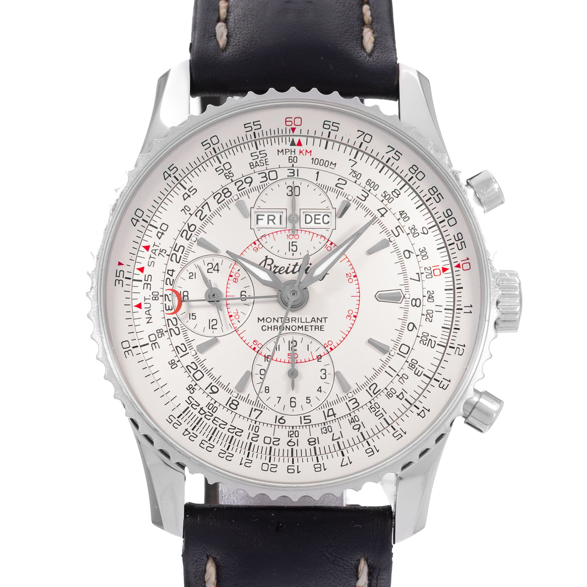 Breitling Montbrillant Datora A21330 42mm Silver Steel Automatic Mens Watch