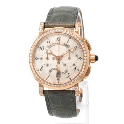 Breguet Marine 8828BR/5D/586/DD00 18k Rose Gold Diamond Chronograph Ladies Watch