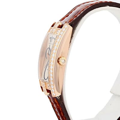 Harry Winston Avenue 054082 Diamond White Arabic Rose Gold Leather Ladies Watch