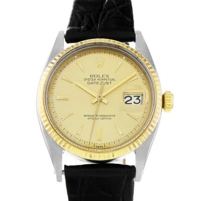 Rolex Datejust 36 6605 Vintage Fluted 18k Yellow