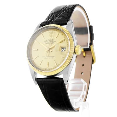 Rolex Datejust 36 6605 Vintage Fluted 18k Yellow