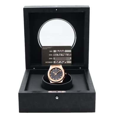 Hublot Classic Fusion 511.PX.7980.LR 45mm 18k Rose Gold Grey Dial Mens Watch