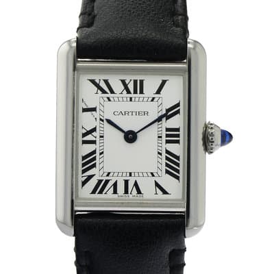 Cartier Tank WSTA0060 29.5 x 22mm Stainless Steel Leather strap