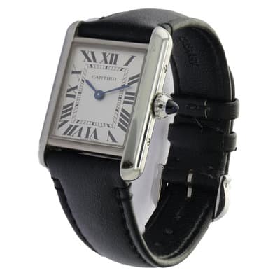 Cartier Tank WSTA0060 29.5 x 22mm Stainless Steel Leather strap