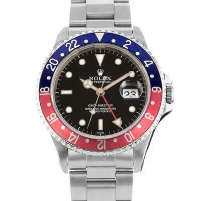 Rolex GMT-Master 16700 40mm Pepsi Blue Red Steel Oyster Mens Watch