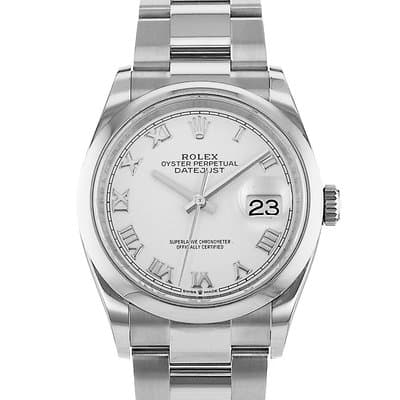 Rolex Datejust 36 126200 White Roman Stainless Steel Oyster Mens Watch 2020