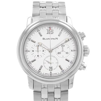 Blancpain Léman 2185-1127-11 38mm White Index Steel Chronograph Mens Watch