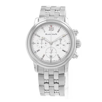 Blancpain Léman 2185-1127-11 38mm White Index Steel Chronograph Mens Watch