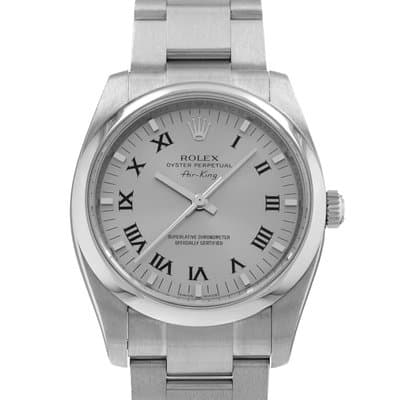Rolex Air King 34 114200 Silver Roman Steel Oyster Automatic Mens Watch 2006
