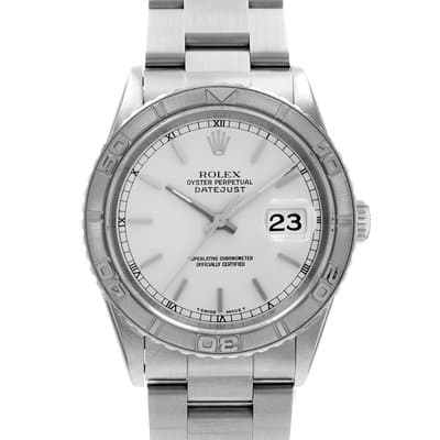 Rolex Datejust 36 16264 Silver Index Oyster Automatic Turn-O-Graph Mens Watch