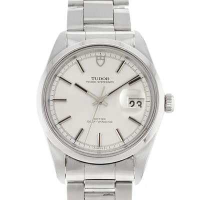 Tudor Prince Oysterdate 7024/0 Jumbo Silver Index Vintage Steel Mens Watch 1972